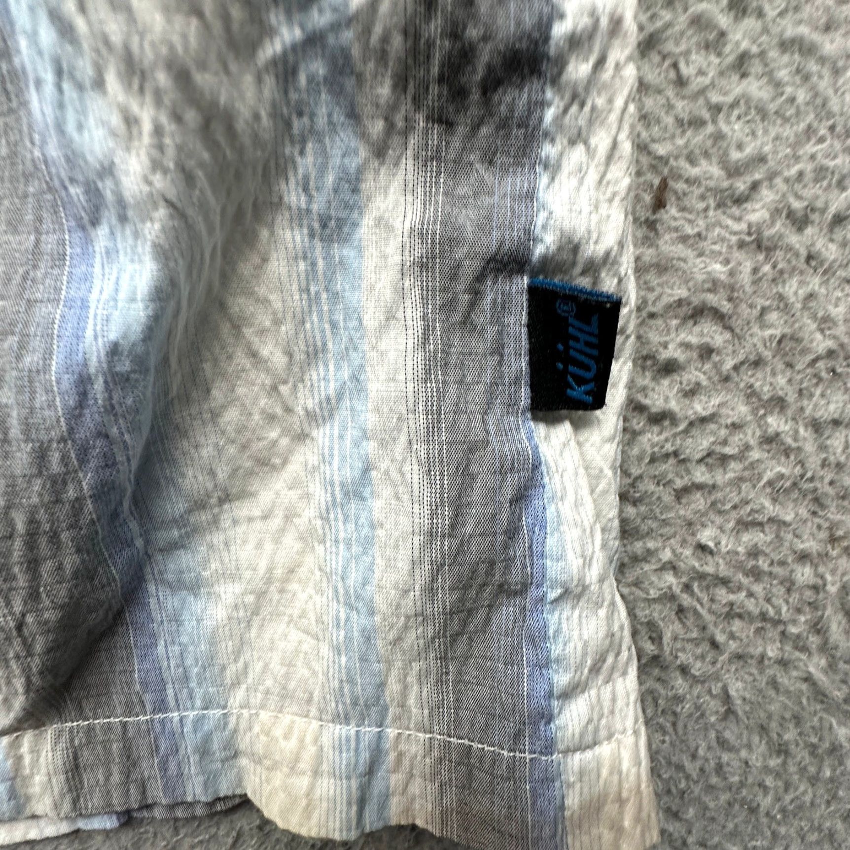 Vintage Kuhl Vertical Striped Blue White Mens Shirt XL Short Sleeve Hiking Button Up Shirt Mens XL Blue White Striped Casual Workwear Size US XL / EU 56 / 4 - 7 Thumbnail