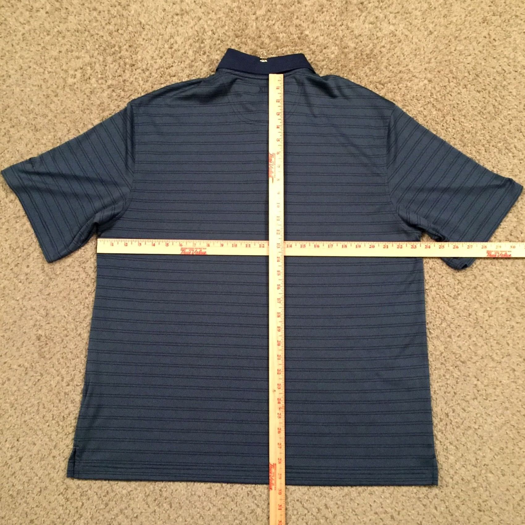 Vintage Walter Hagen Polo Shirt Mens Large Blue Striped Short Sleeve Moisture Management Shirt Size US L / EU 52-54 / 3 - 6 Thumbnail
