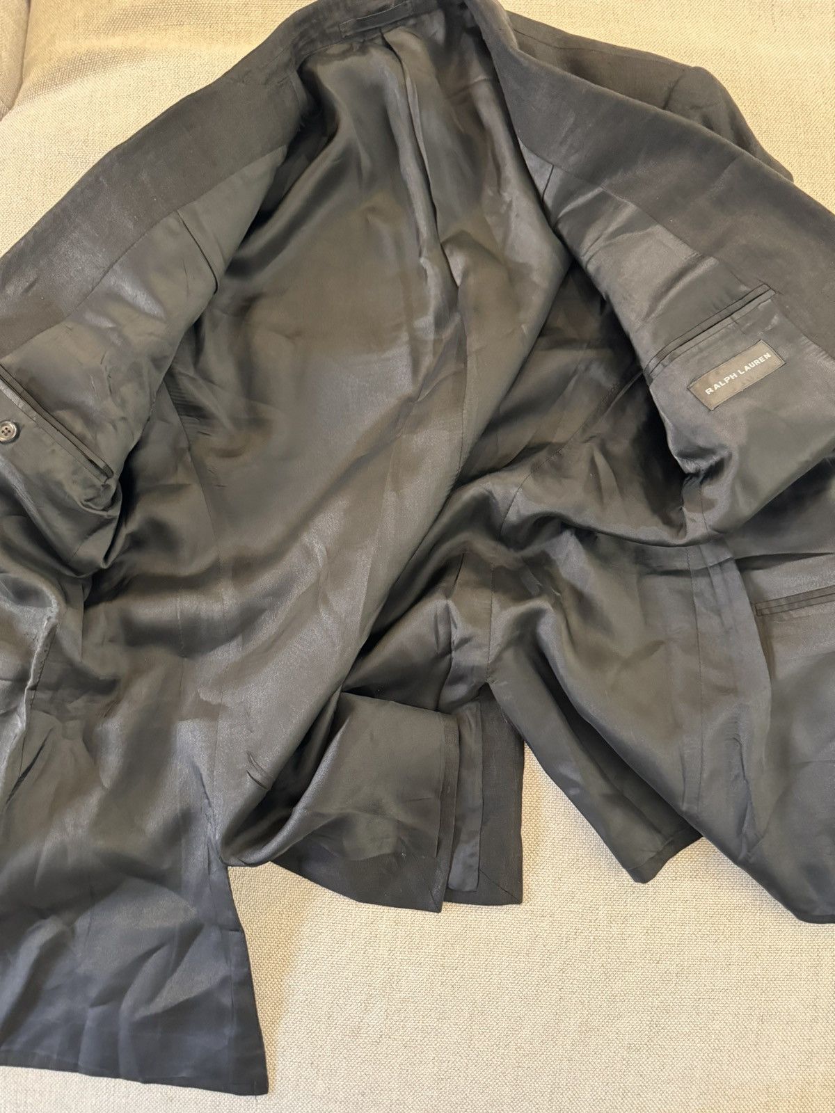 Ralph Lauren Black Label × Vintage Ralph Lauren Made in Italy Linen Black Label Jacket 44R Size 44R - 16 Thumbnail