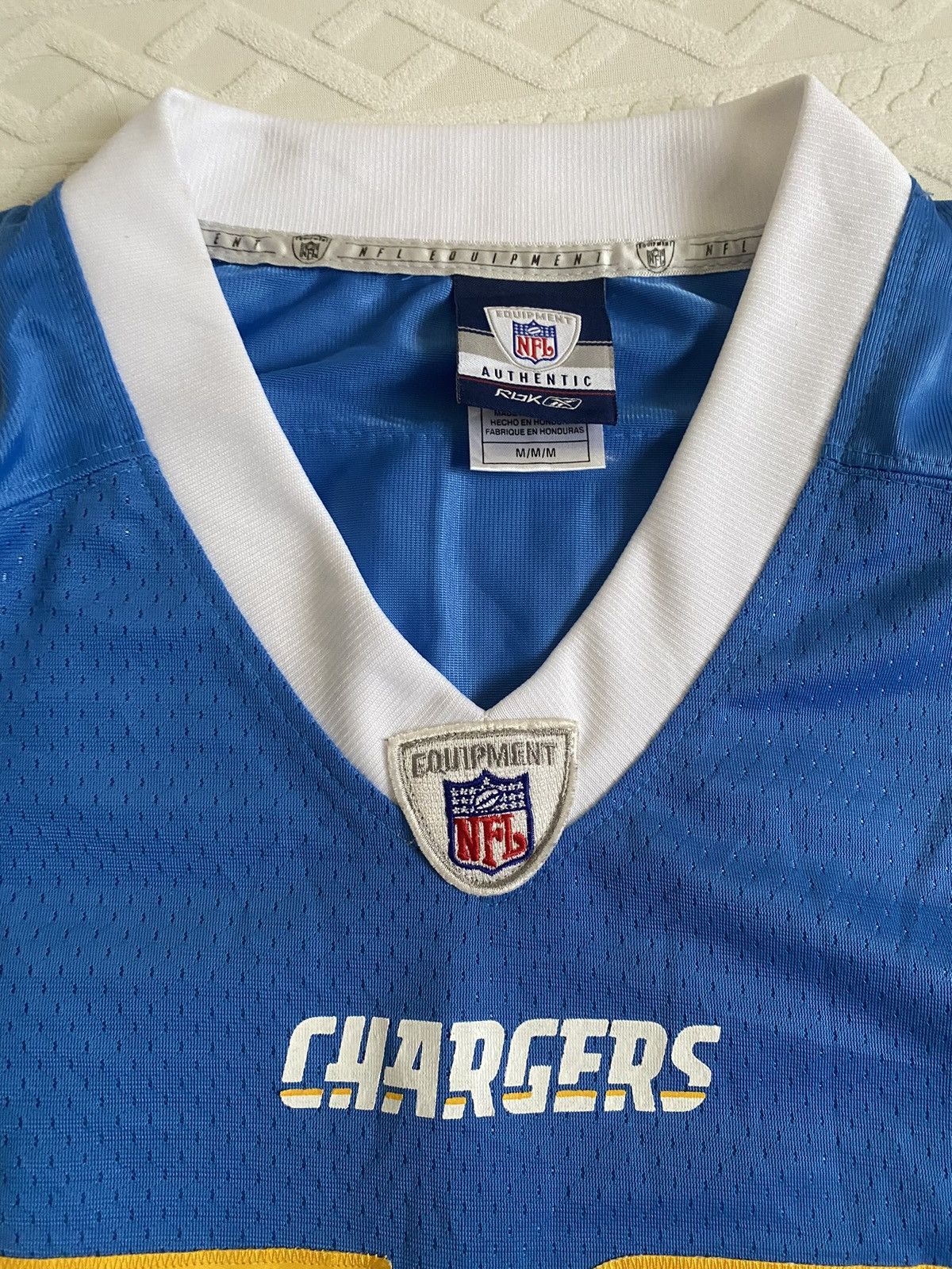 NFL × Reebok San Diego Chargers Shawn Merriman #56 Jersey Baby Blue Pro Size US M / EU 48-50 / 2 - 4 Thumbnail