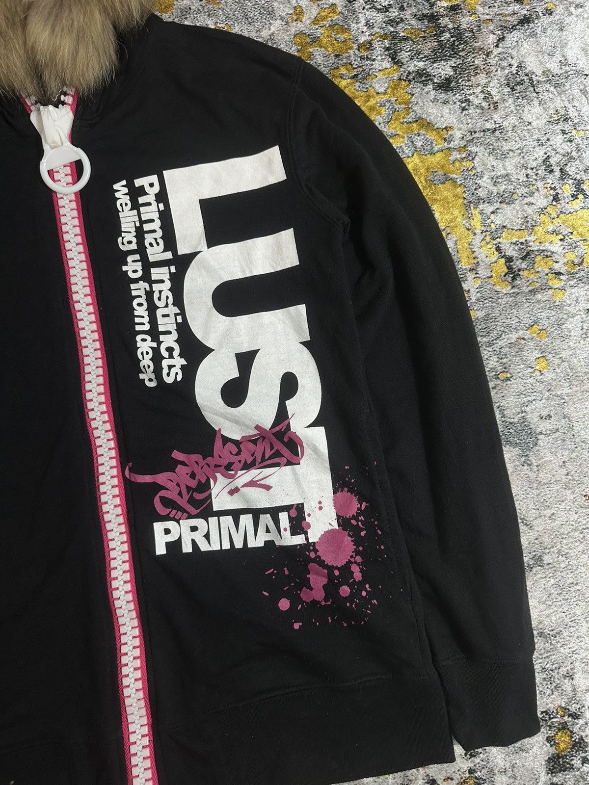 If Six Was Nine 2000s BOOTH FULL BIG ZIPPER FUR HOODIE POEM LGB STYLE Size US M / EU 48-50 / 2 - 3 Thumbnail