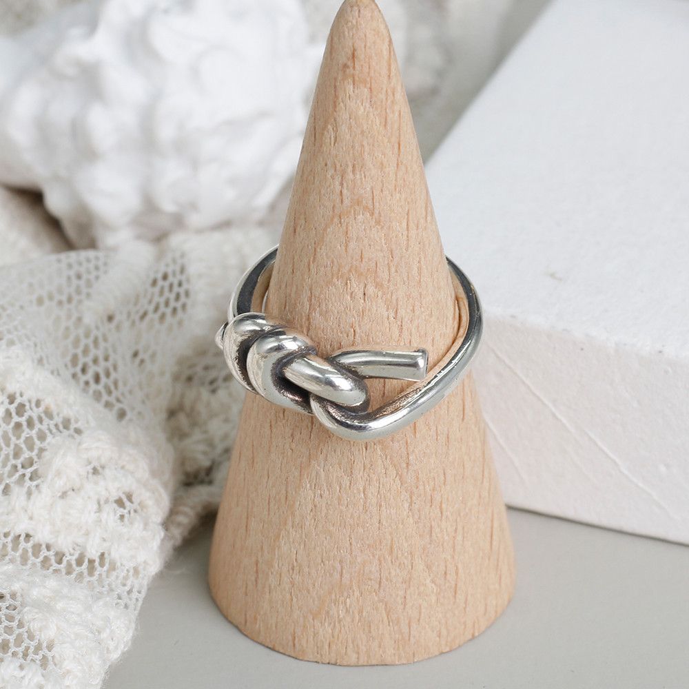 Sterling Silver Resizable S925 Sterling Silver Knots Ring Size ONE SIZE - 8 Thumbnail