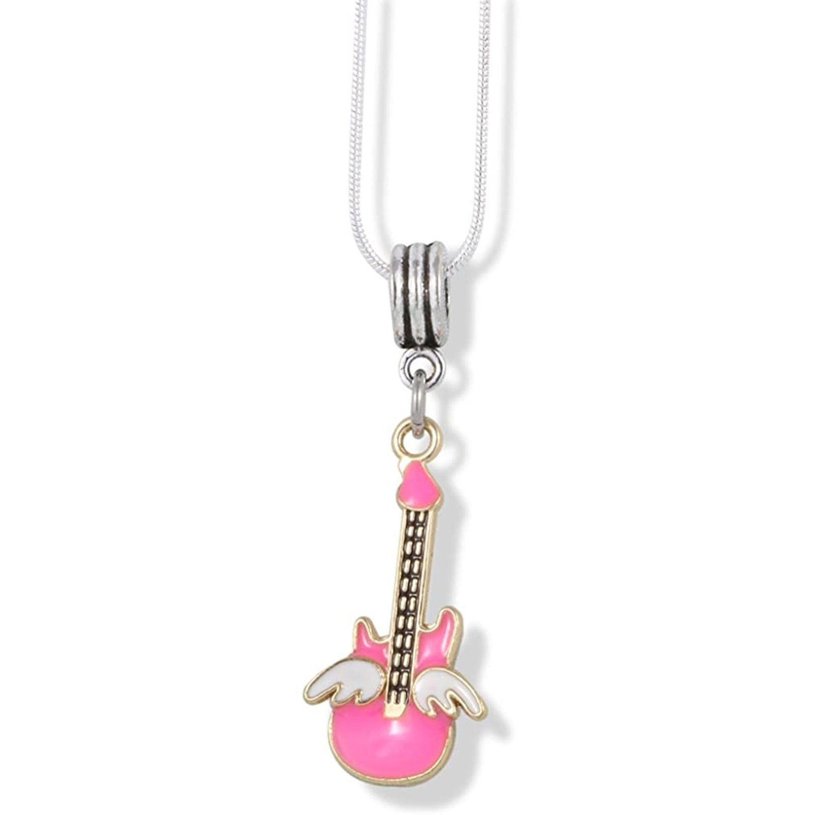 & Other Stories Pink Guitar Angel Wings Band Music Musician Necklace Size ONE SIZE - 1 Thumbnail