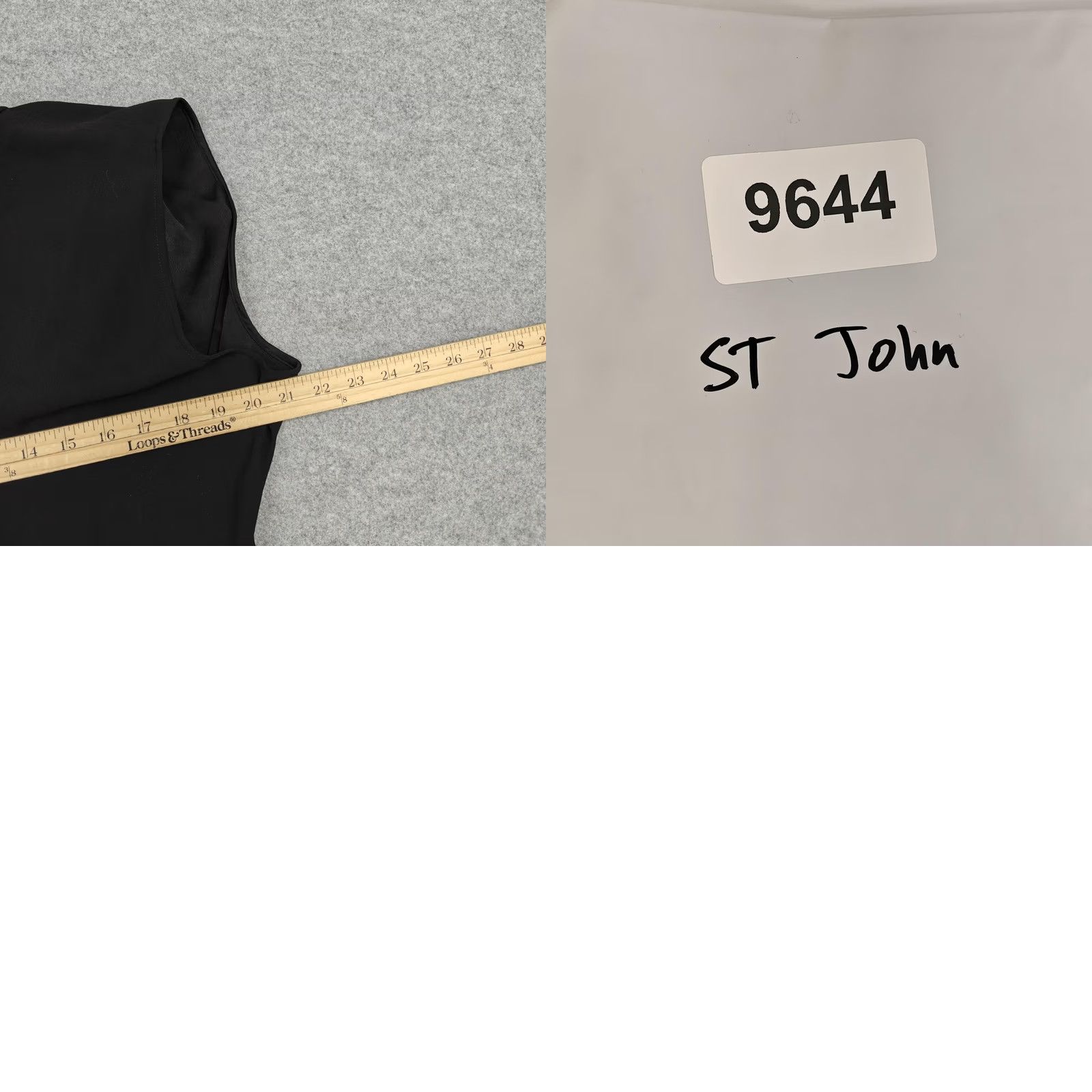 St. John St. John Blouse Womens XL Black Draped Surplice V Neck Sleeveless Top Zip Back Size XL / US 12-14 / IT 48-50 - 8 Thumbnail