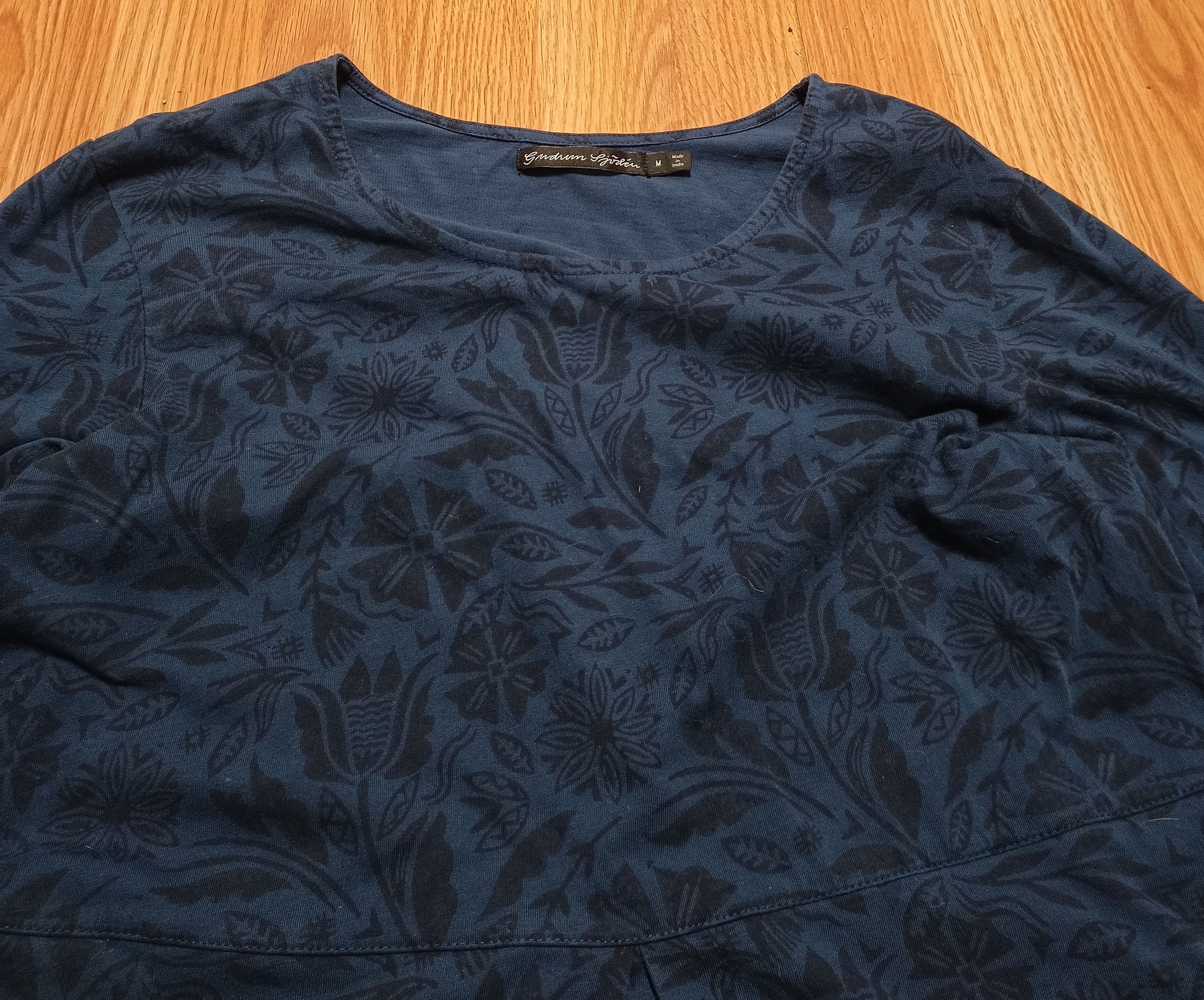 Designer Gudrun Sjoden Blue Floral Print Cotton Dress Size M Size M / US 6-8 / IT 42-44 - 5 Thumbnail