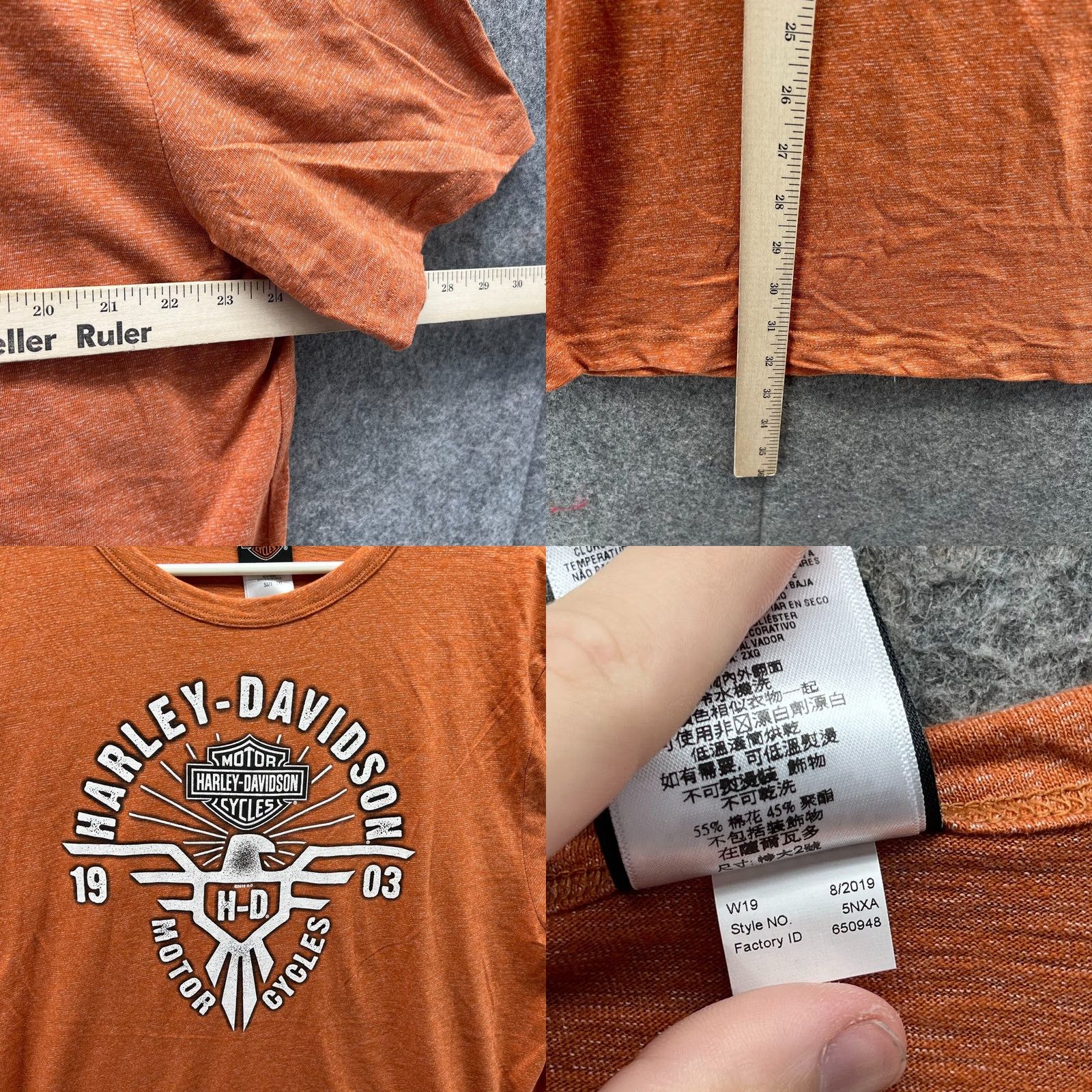 Harley Davidson Harley-Davidson Shirt Men 2XL Orange Short Sleeve Crew Neck Motorcycle Logo 2019 Casual T-Shirt Size US XXL / EU 58 / 5 - 8 Thumbnail