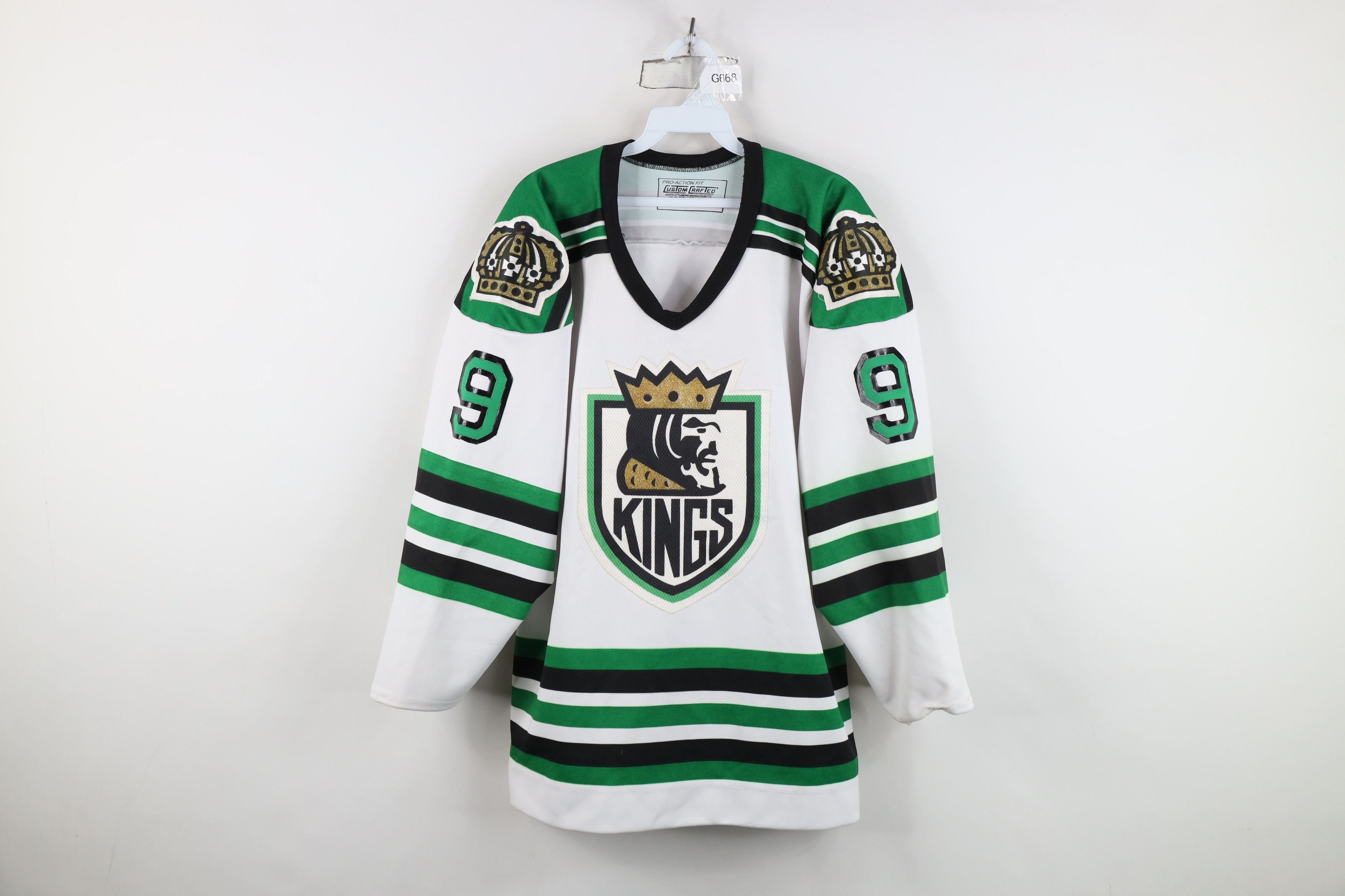 Vintage Vintage Spell Out Striped Kings Hockey Jersey White Green Size US L / EU 52-54 / 3 - 1 Thumbnail