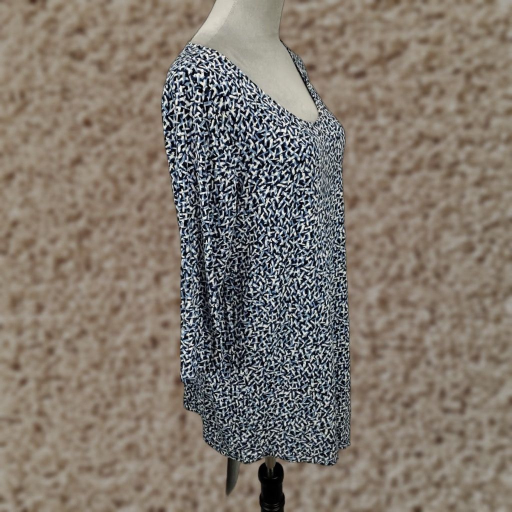 J. Jill VINTAGEJill Tunic Womens Size Medium Geometric Pattern Asymmetric Bottom Hem Size 32" / US 10 / IT 46 - 1 Thumbnail