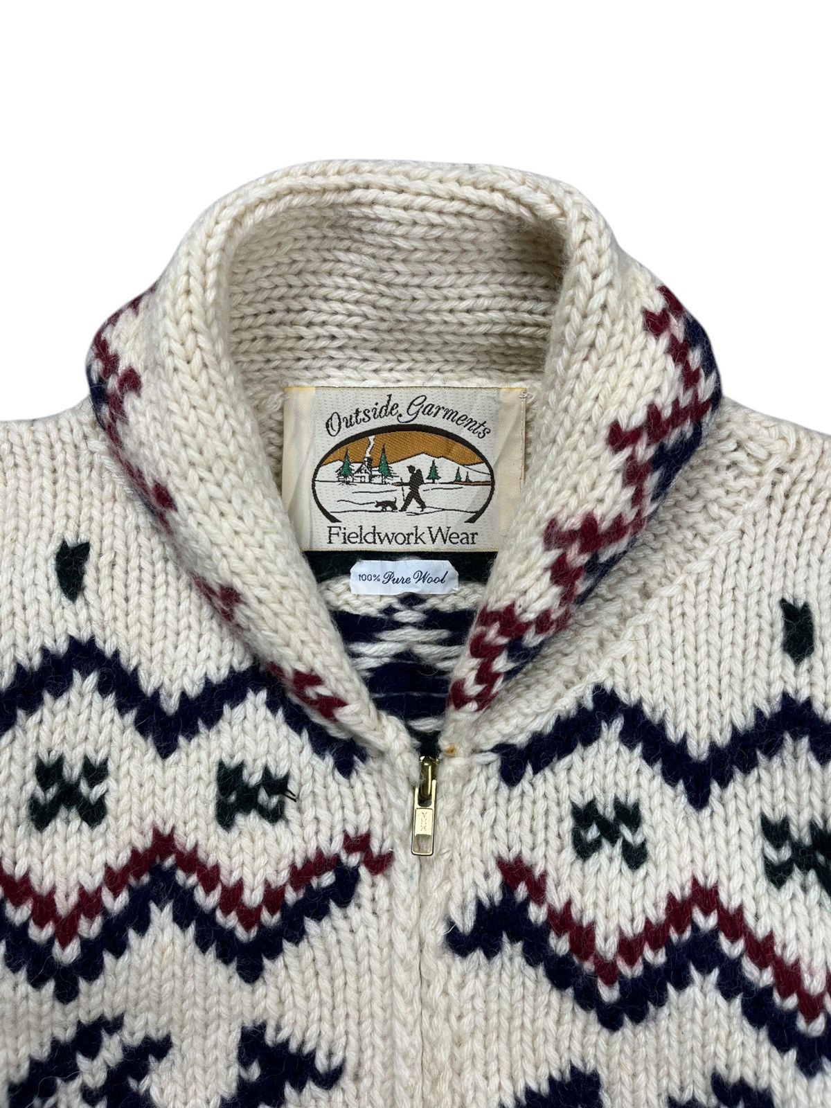 Japanese Brand 1980s Fieldwork - Cowichan Cunky Knitted Sweater Size US M / EU 48-50 / 2 - 4 Thumbnail