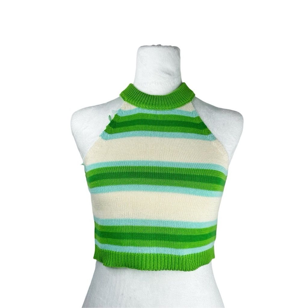 Other NIKKA K Women’s Cropped Upcycled Sweater Top Neon Green XS Size XS / US 0-2 / IT 36-38 - 3 Thumbnail
