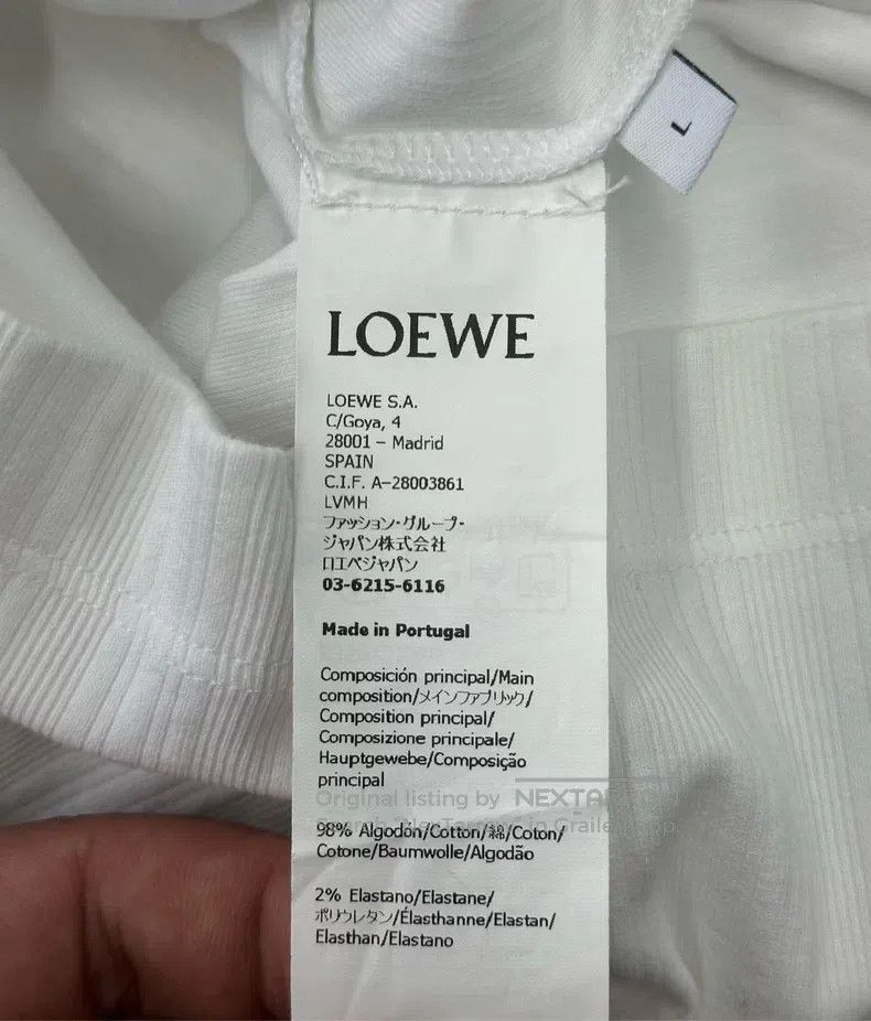 Loewe Loewe White Embroidered Logo Knit Short Sleeve Size L / US 10 / IT 46 - 4 Thumbnail