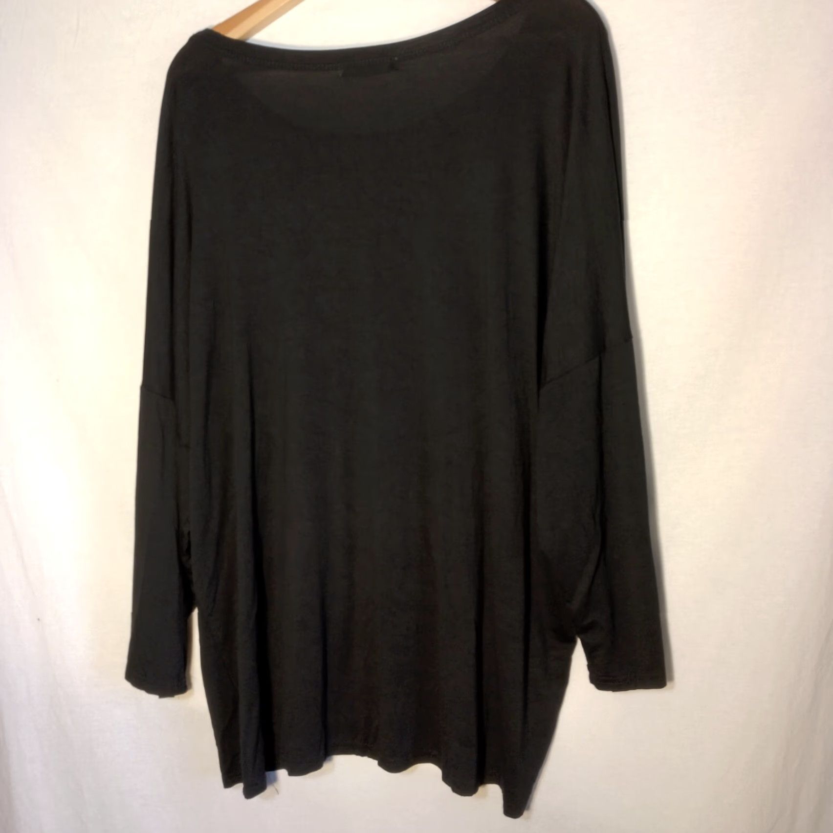 Vintage Julia Tunic Women 3XL Black Bohemian Mandala 3/4 Sleeve Round Neck Bling Viscose Blend Plus Size Womens Size XXL / US 16-18 / IT 52-54 - 3 Thumbnail
