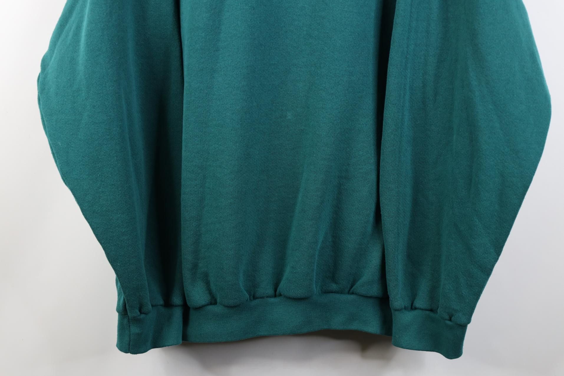 Vintage Vintage 90s Streetwear Blank Crewneck Sweatshirt Teal Green Size US XXL / EU 58 / 5 - 3 Thumbnail