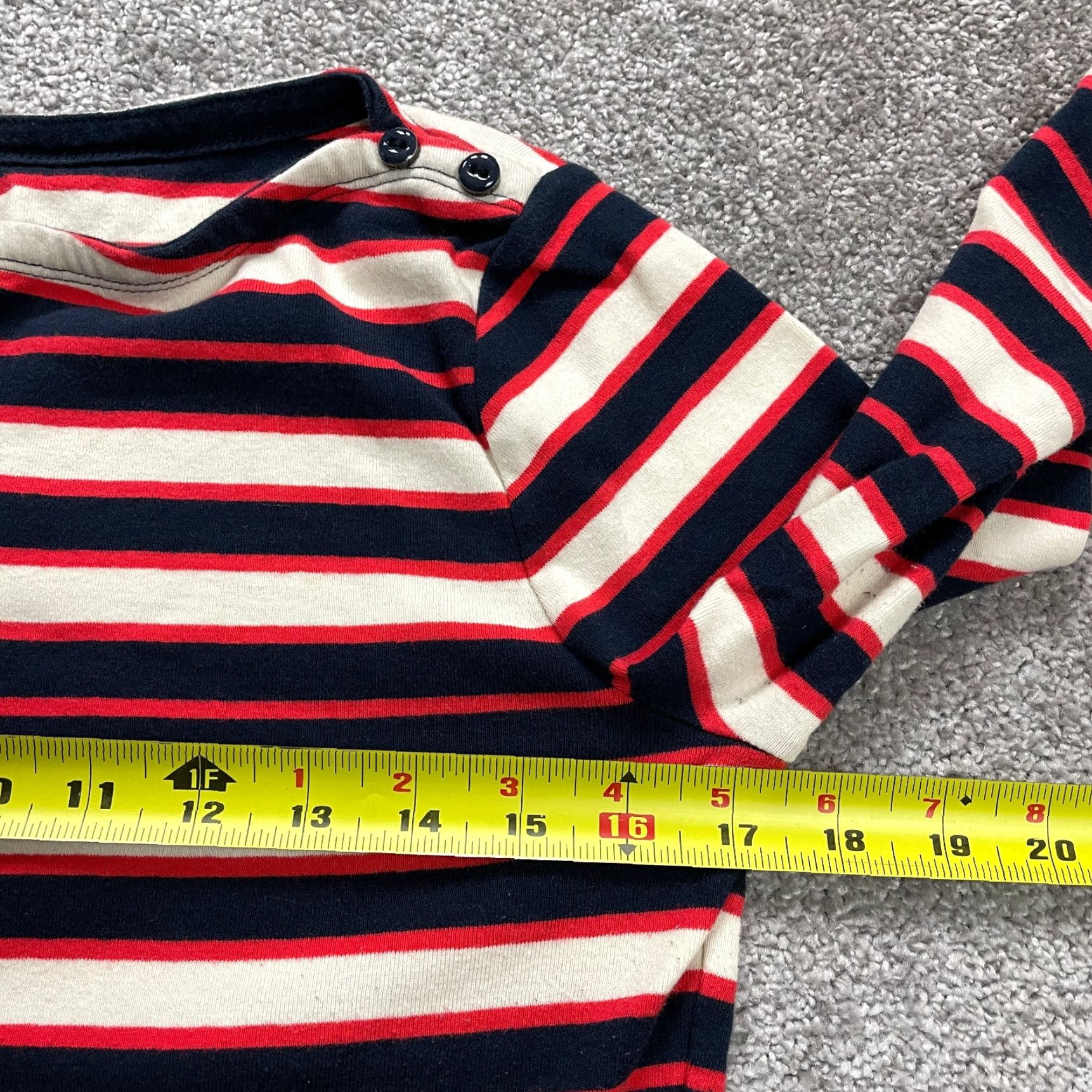 Lands' End VINTAGE Lands' End Women's Shirt Small 6-8 Casual Long Sleeve Striped Cotton Blue Red Women's Size S / US 4 / IT 40 - 6 Thumbnail