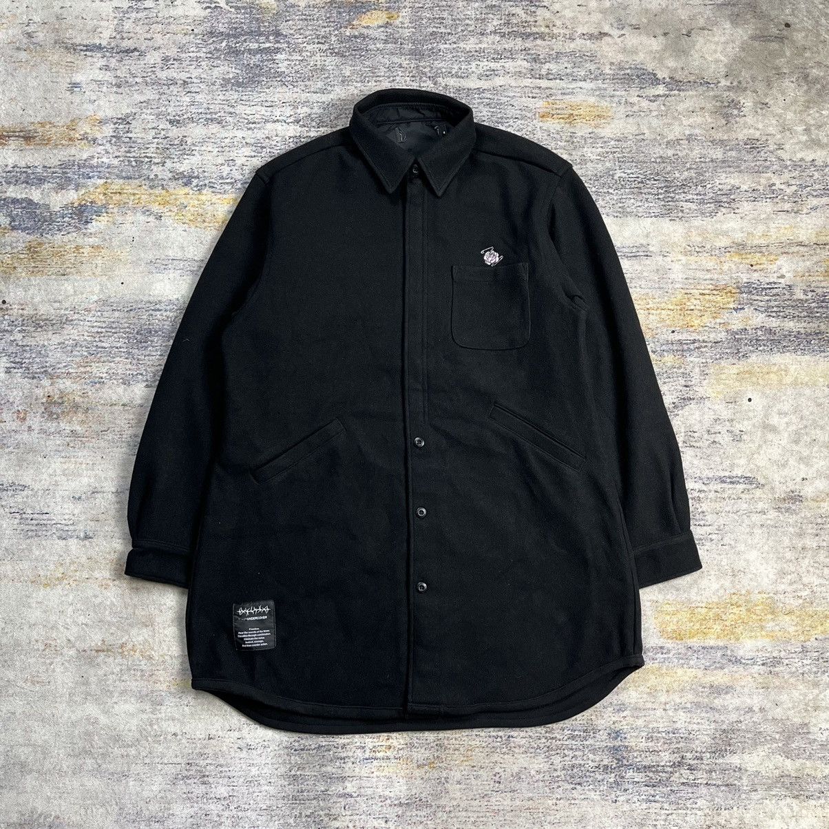 GU x Undercover wool outer shirt jacket black