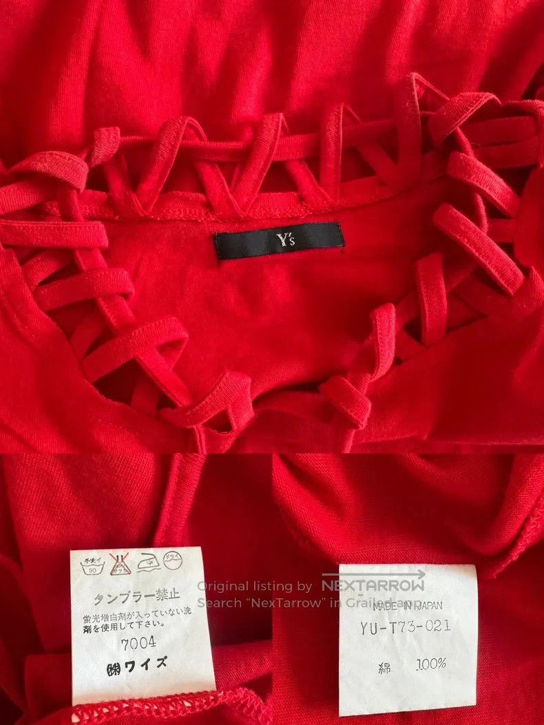 Yohji Yamamoto Y's Yohji Yamamoto Red Cutout Neck Top Size US M / EU 48-50 / 2 - 3 Thumbnail