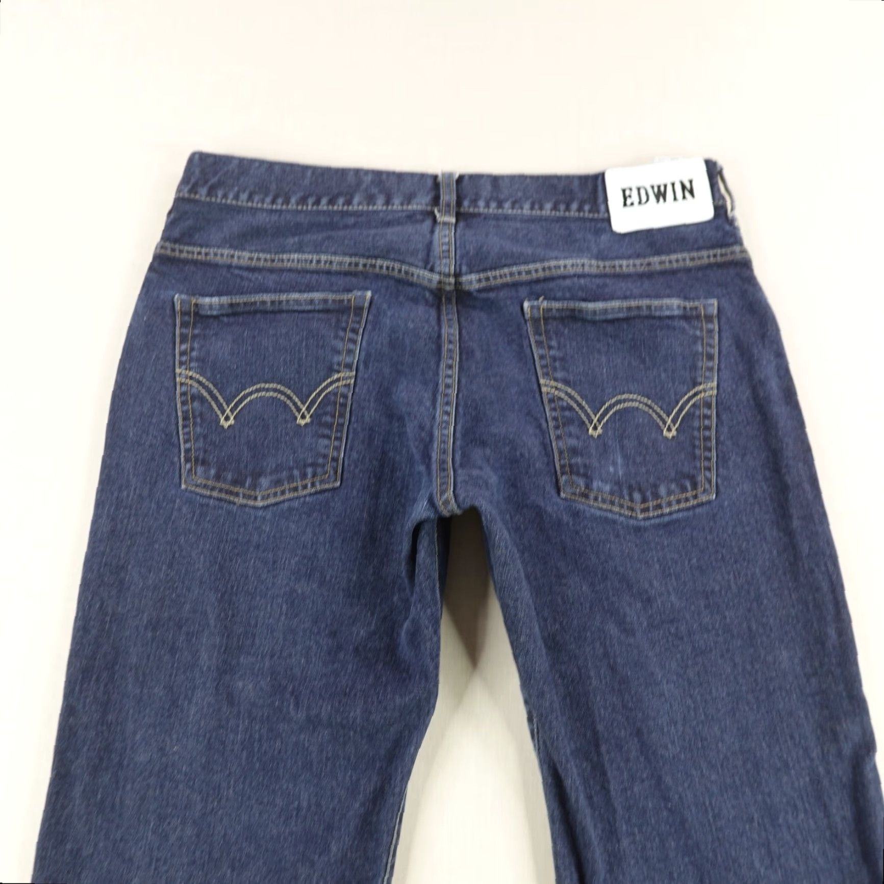 Edwin VINTAGE Edwin Jeans Men's 33x26 Japan Denim Straight Leg Casual Pants Blue Slim Fit Size US 33 - 5 Thumbnail