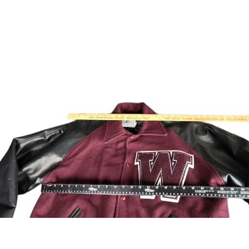 NEFF Vintage Varsity Jacket Men Sz XL Button Up Maroon Neff Embro Size US XL / EU 56 / 4 - 5 Thumbnail