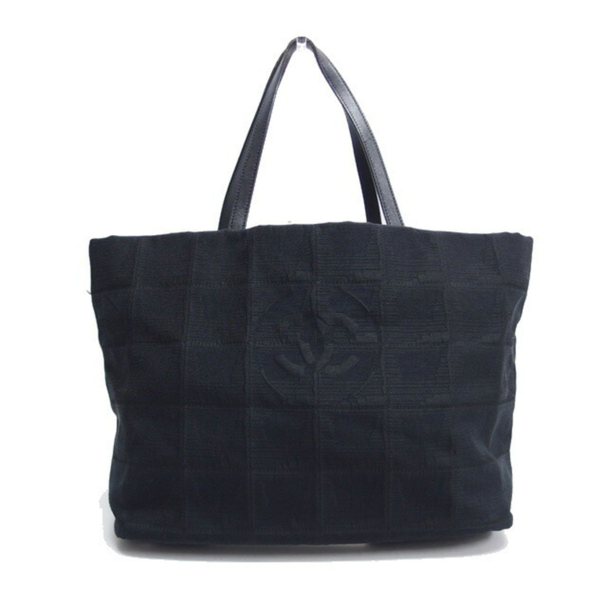 Chanel New Travel Line Mm Tote Bag Black 7147, Women's