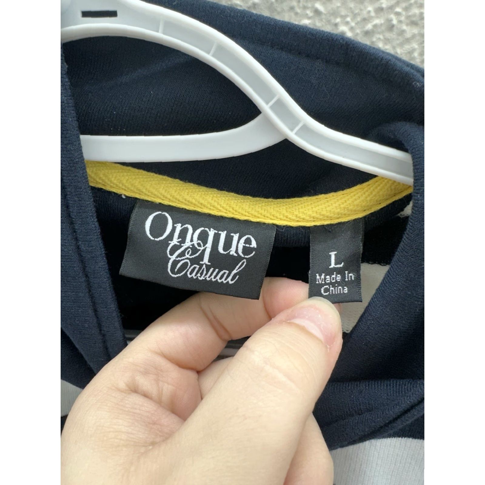 Vintage Onque Casuals Womens Jacket L Navy Striped Long Sleeve Full Zip NWTs Size L / US 10 / IT 46 - 4 Thumbnail