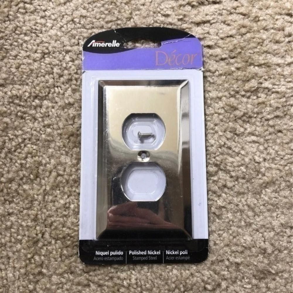 Designer Amerelle Decor Nickel Electricity Socket Duplex Outlet Cover Size ONE SIZE - 1 Thumbnail
