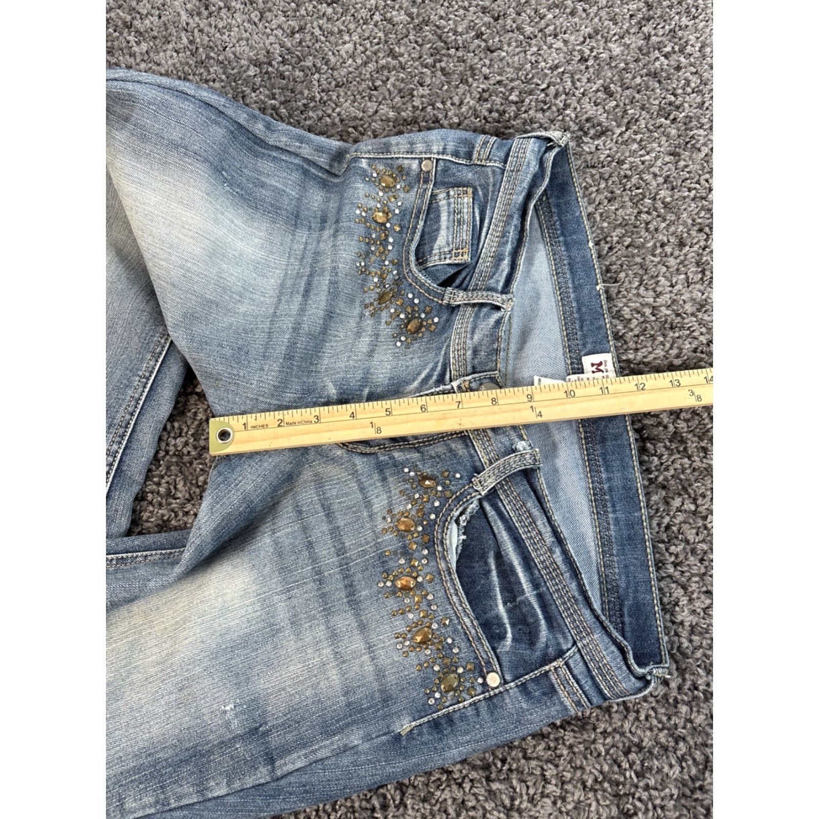 Vintage **VINTAGE Mudd Jeans Bootcut Womens Light Wash Rhinestone 34x32** User: Vintage Mudd Jeans Bootcut Womens Light Wash Rhinestone 34x32 Size 24" / US 00 / IT 34 - 5 Thumbnail