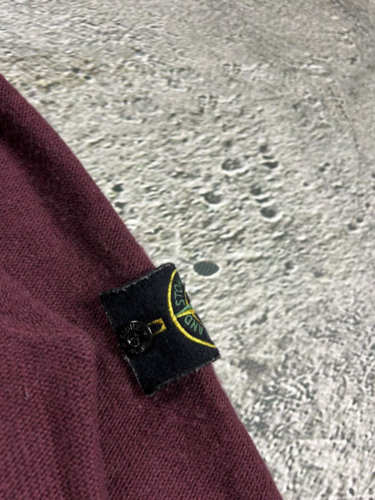 Stone Island × Vintage Stone island burgundy sweater knit Size US L / EU 52-54 / 3 - 3 Thumbnail