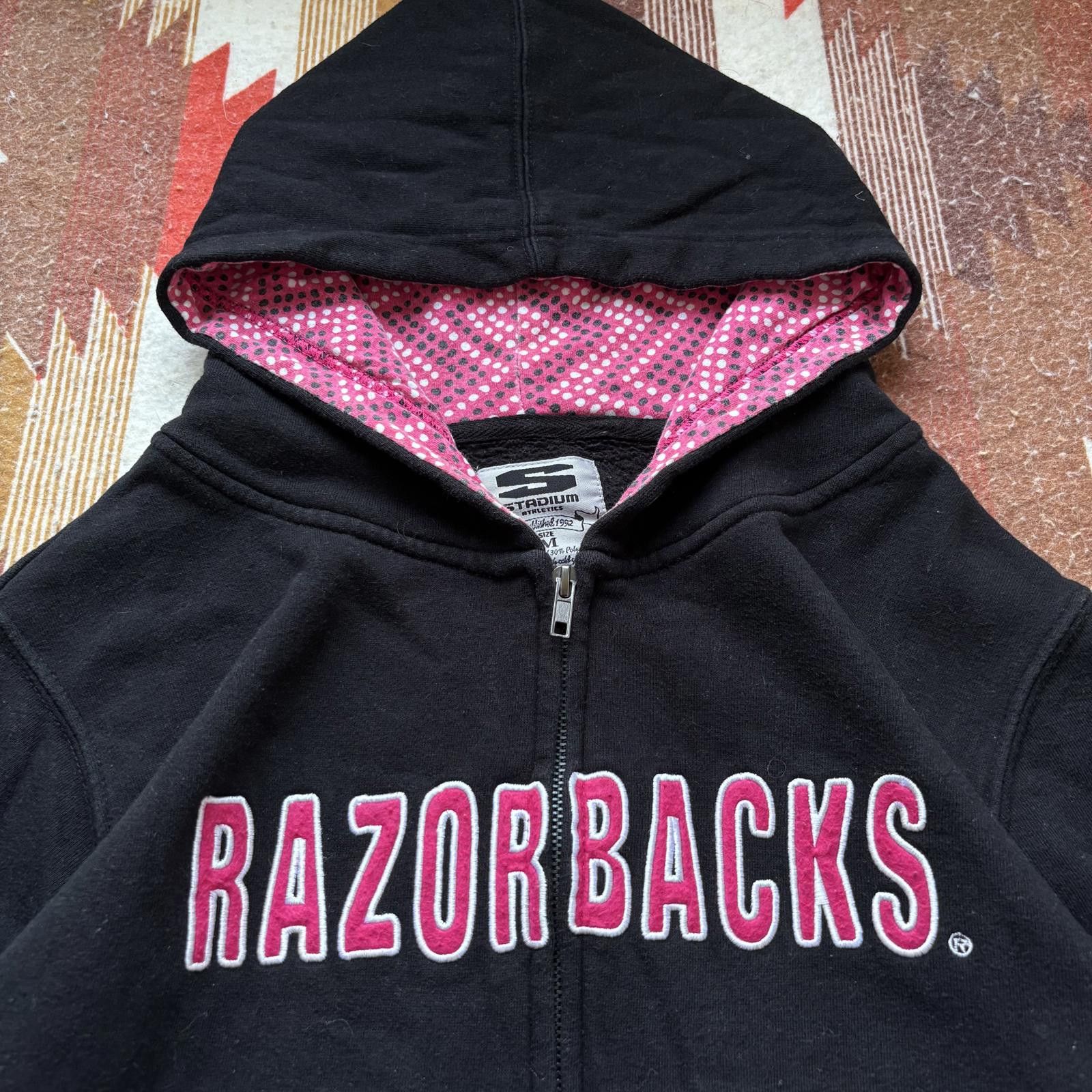 Vintage Vintage Y2K Arkansas Razorbacks Polka Dots Full Zip Hoodie Size M / US 6-8 / IT 42-44 - 3 Thumbnail