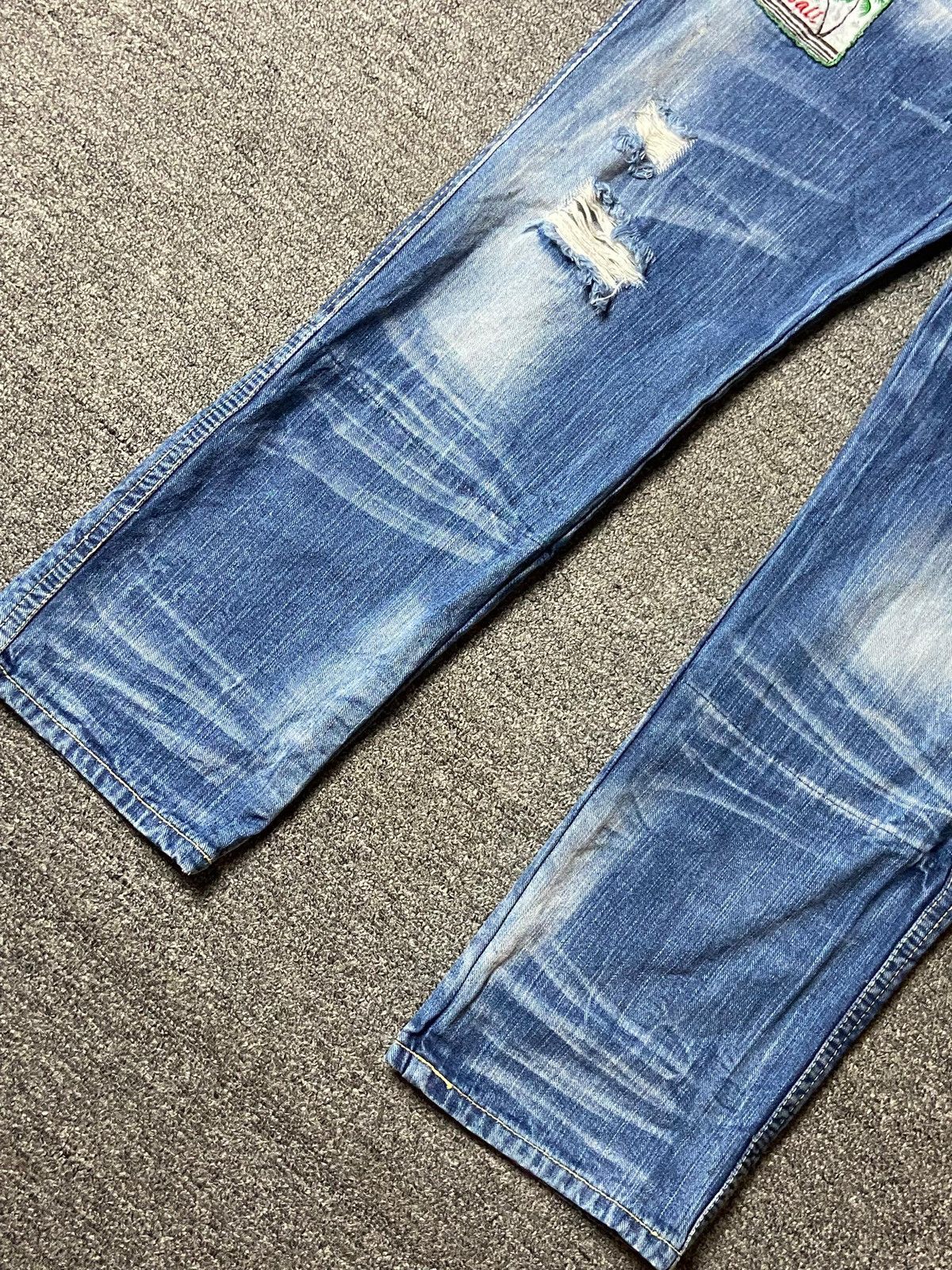 Japanese Brand Distressed Denim Jeans with Patches (122)
