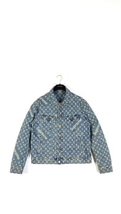 Denim jacket hotsell supreme louis vuitton