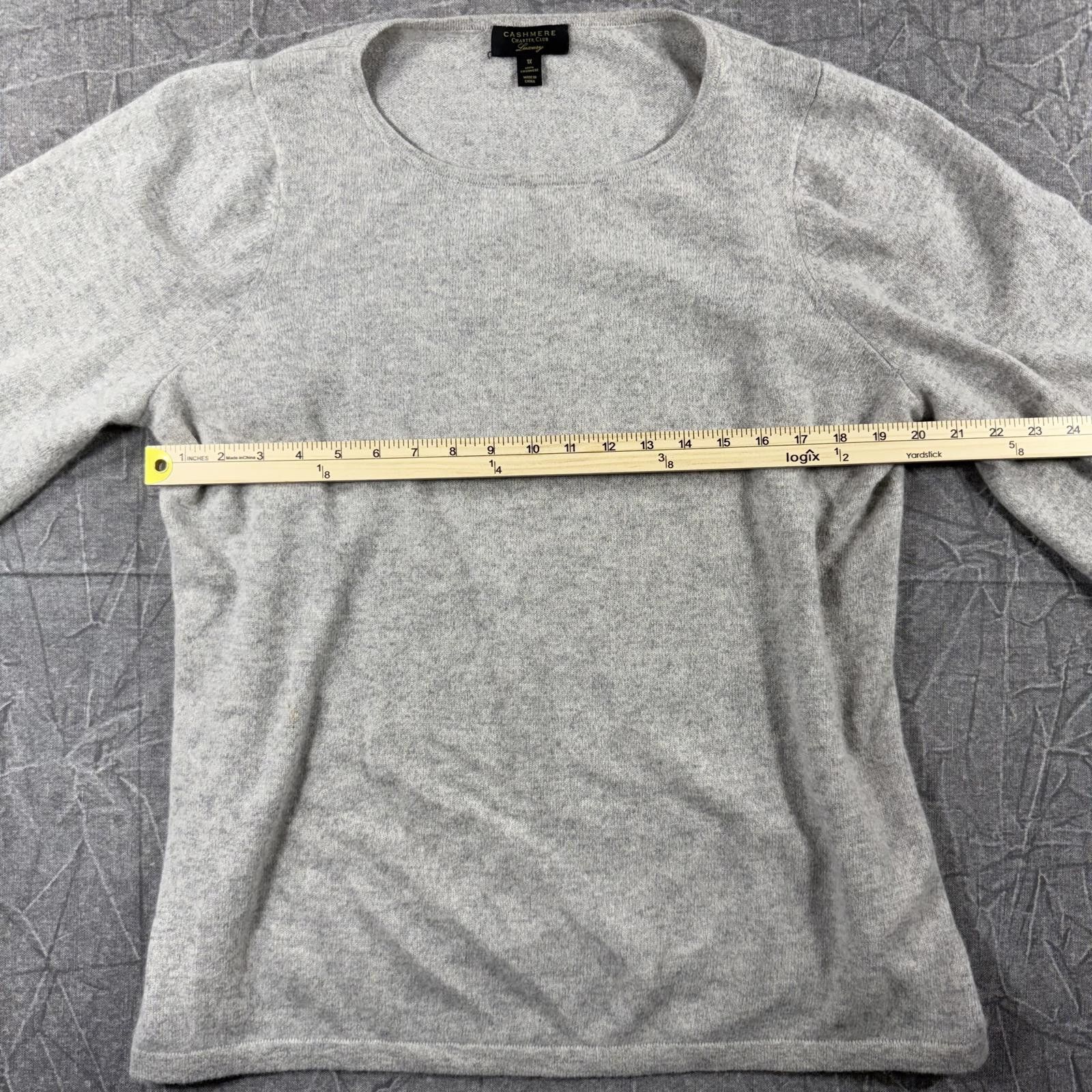 Charter Club Charter Club Sweater Women's 1X Grey Cashmere Bell Sleeve Size L / US 10 / IT 46 - 5 Thumbnail