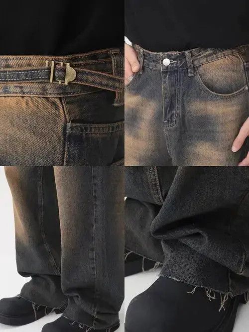 Japanese Brand Vintage Distressed Straight High Street Wide-Leg Jeans Size US 32 / EU 48 - 4 Thumbnail