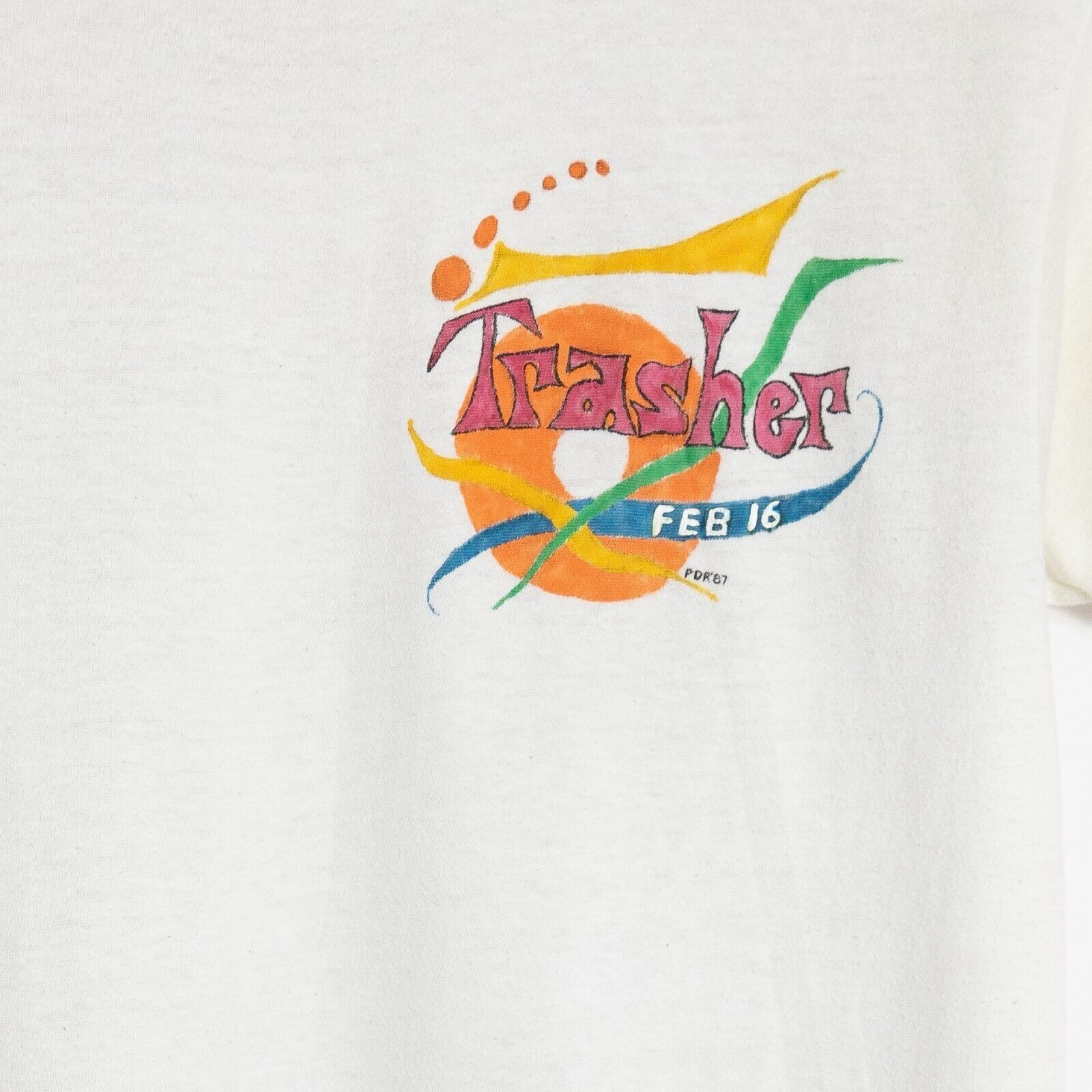 Vintage Vintage 80s Trasher T Shirt Medium - Hanes Blank Distressed Size US M / EU 48-50 / 2 - 3 Thumbnail
