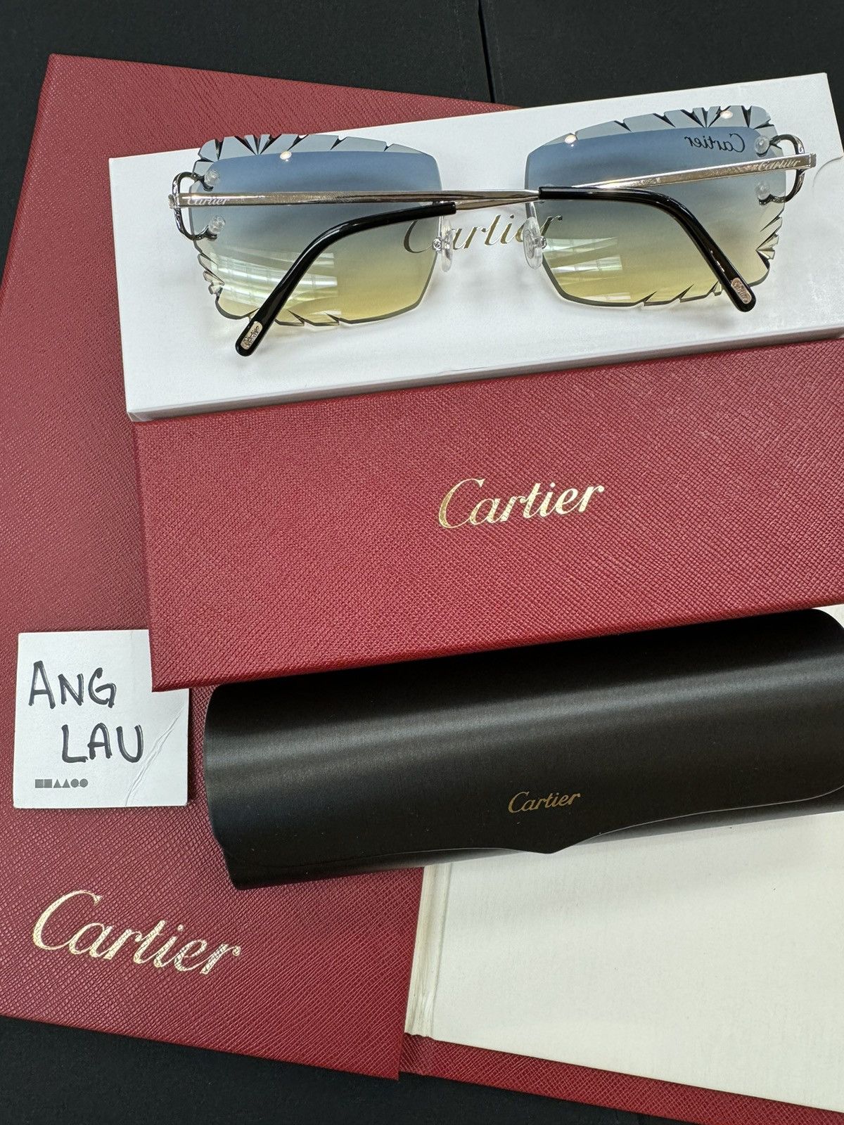 Cartier Cartier Platinum Big C with Custom Diamond Cut Lenses Size ONE SIZE - 2 Thumbnail