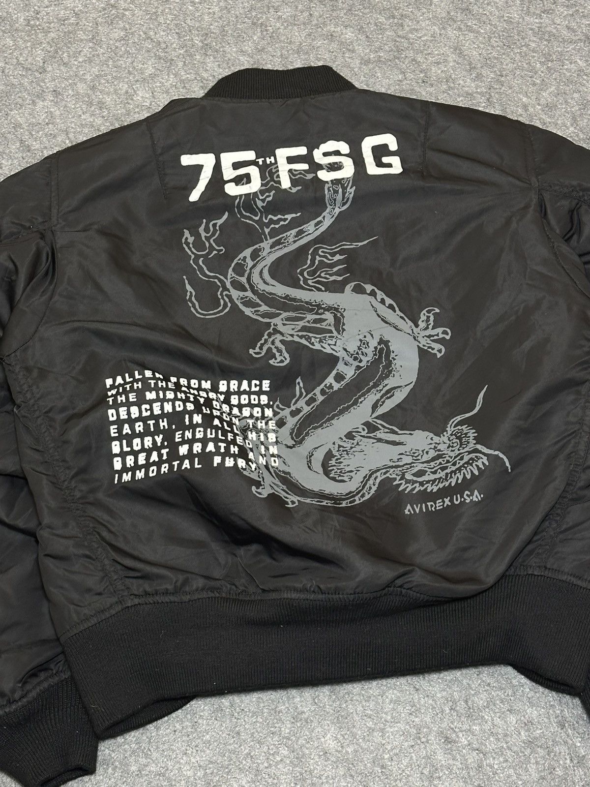 Avirex Avirex 75th FSG MA-1 Flight Jacket in black. Size US S / EU 44-46 / 1 - 4 Thumbnail