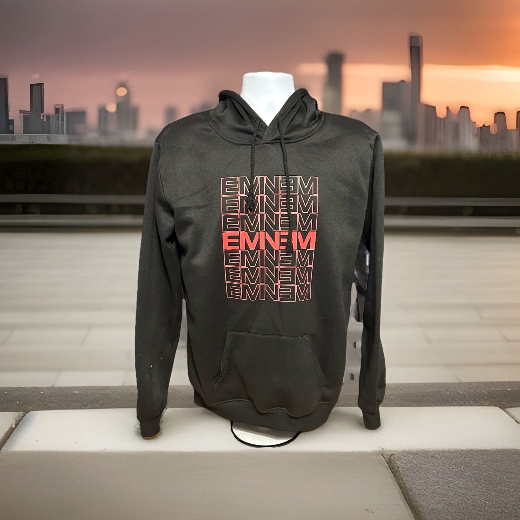 Vintage Eminem Hoodie Hip Hop Men Medium Black Red Logo Drawstrings Hooded Pockets Slim Shady Size US M / EU 48-50 / 2 - 4 Thumbnail