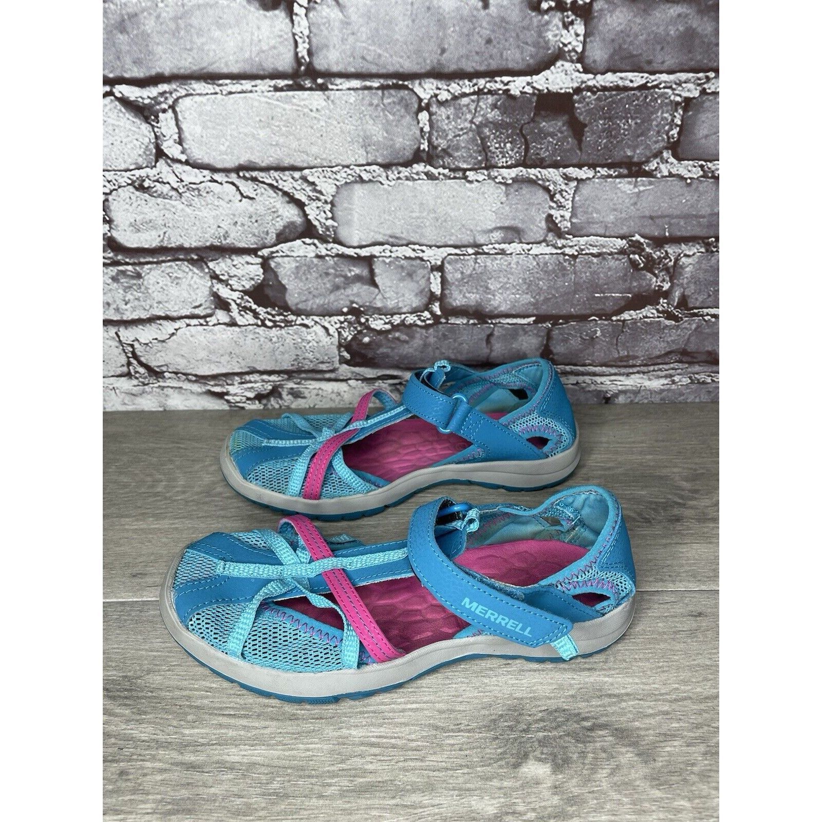 Merrell Merrellb61594 Blue Textile Synthetic Mesh Maryjane Strap Sho Size US 5 / IT 35 - 12 Thumbnail