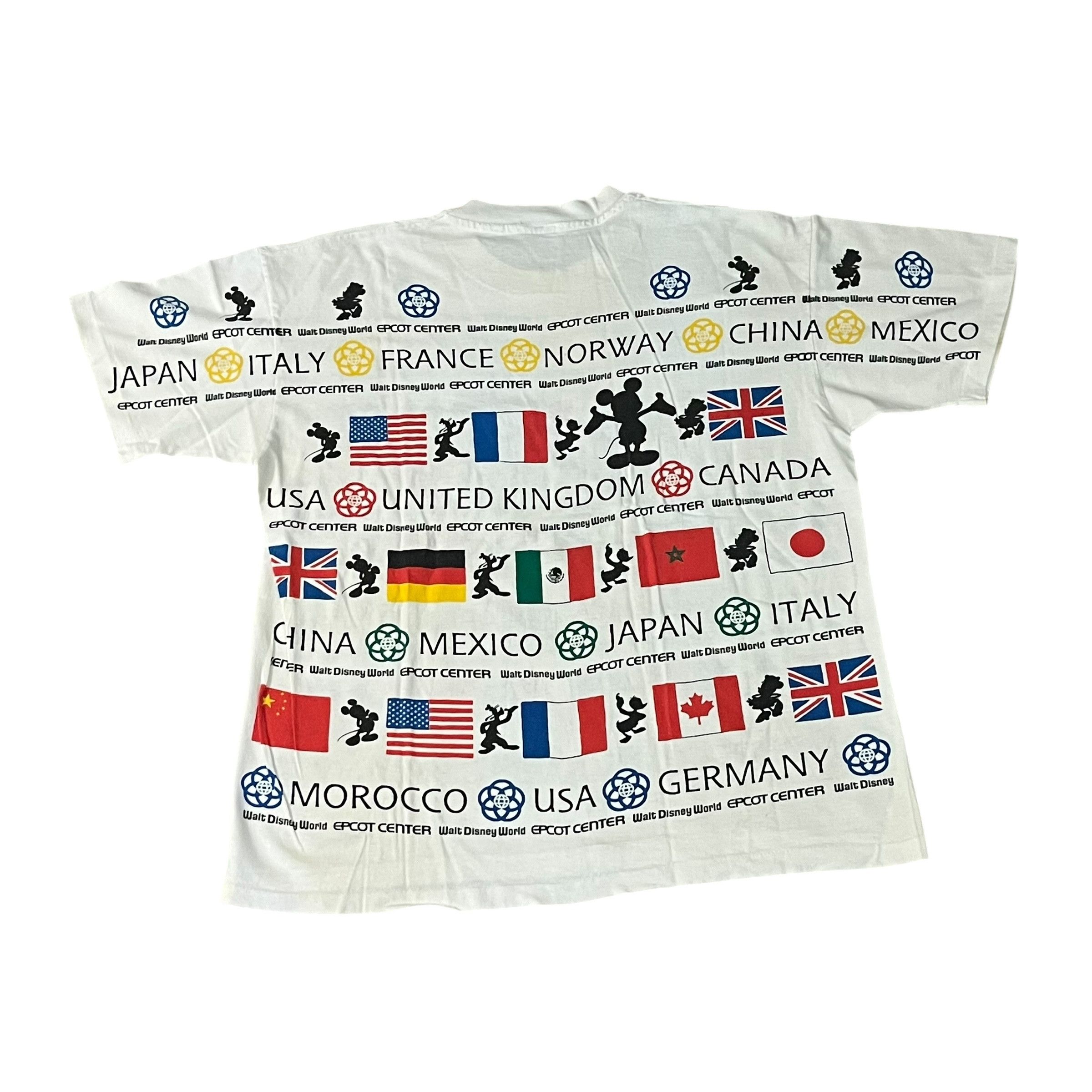 Disney VINTAGE Disney Designs EPCOT Flags of the World T Shirt Size US XL / EU 56 / 4 - 6 Thumbnail