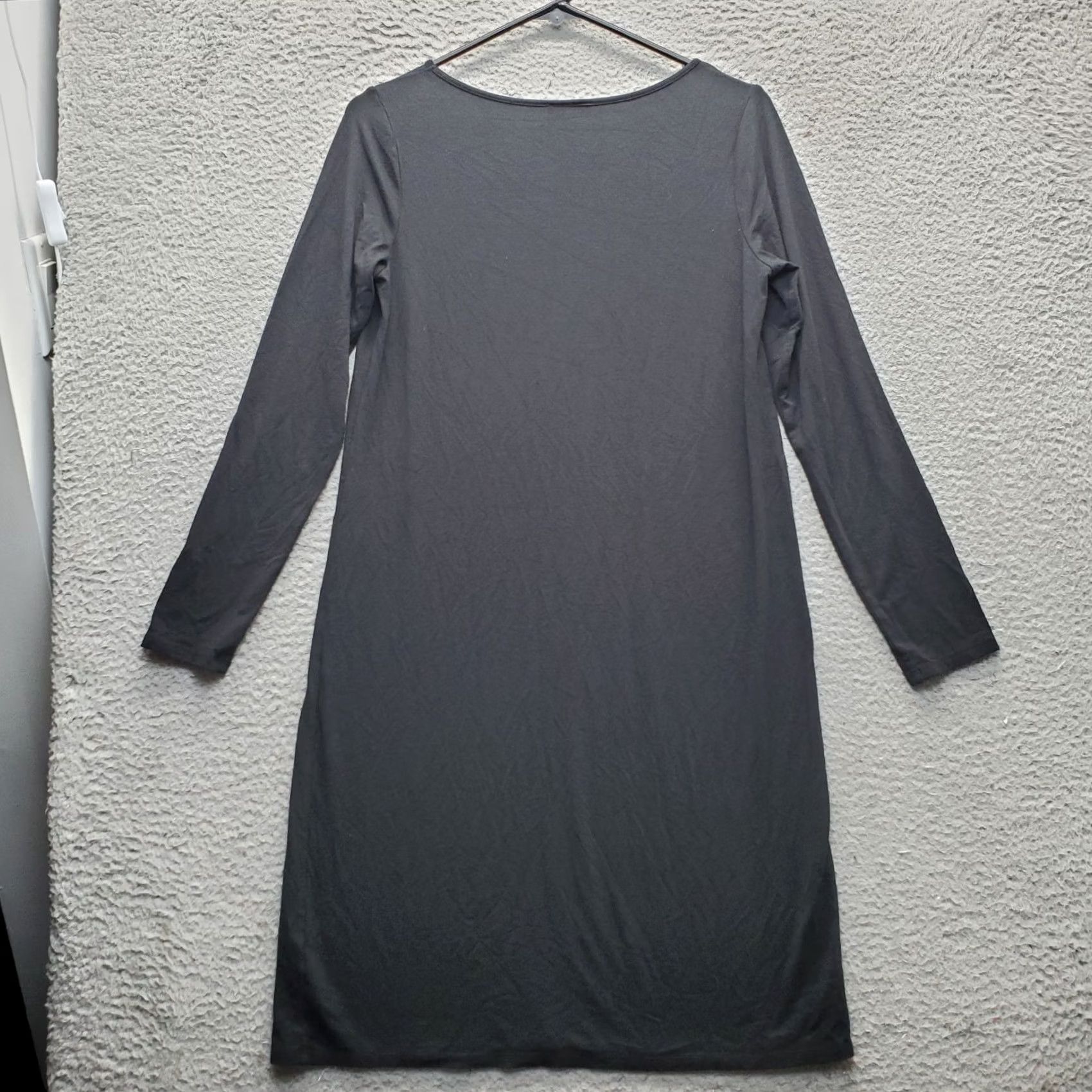 J. Jill J. Jill Wearever Collection Shift Dress Womens S Black Long Sleeve V-Neck Midi Shift Dress Women Black V-Neck Casual Sleeve Size S / US 4 / IT 40 - 2 Thumbnail