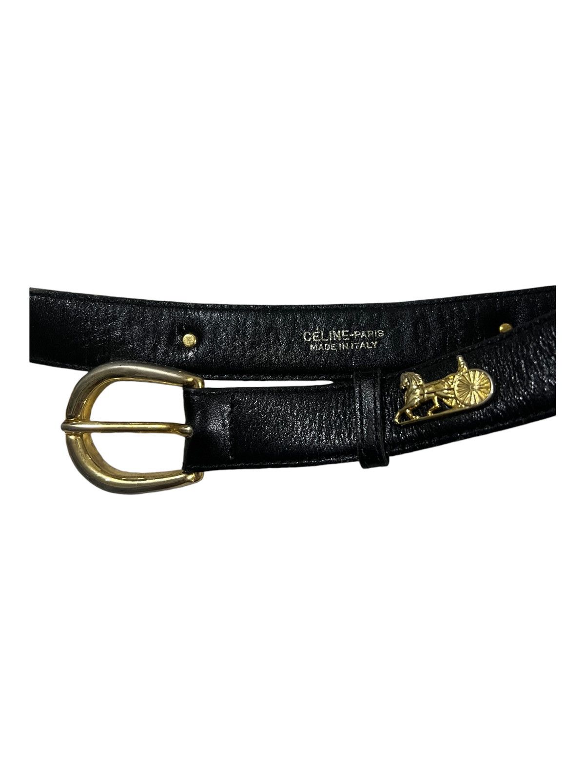 ARCHIVE 1980s Celine Paris Horse Carriage Leather Belt