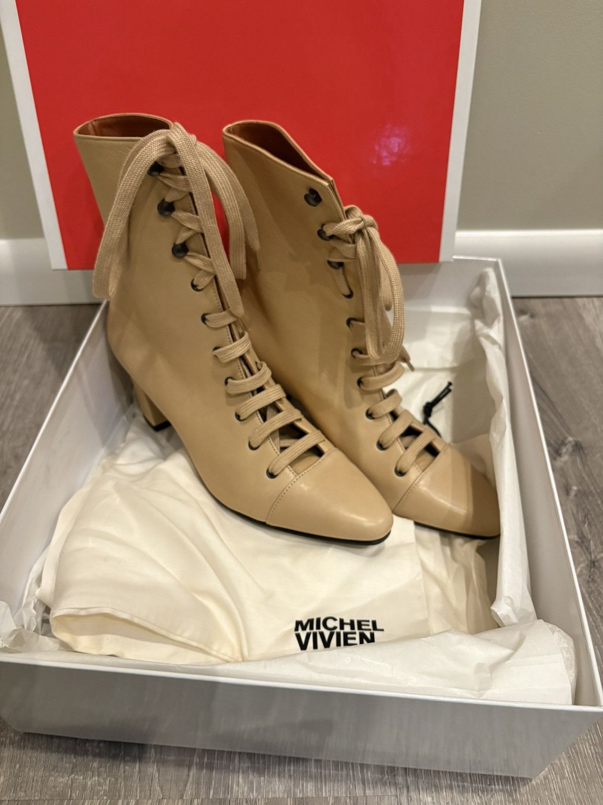 Other Michel Vivien Addison Granny Lace Up New Boots SZ 36 Size US 6 / IT 36 - 2 Thumbnail