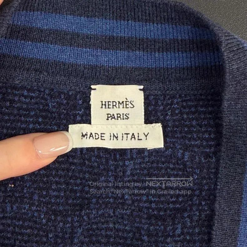 Hermes Hermes Blue Circular Pattern Wool Cardigan Size XS / US 0-2 / IT 36-38 - 5 Thumbnail