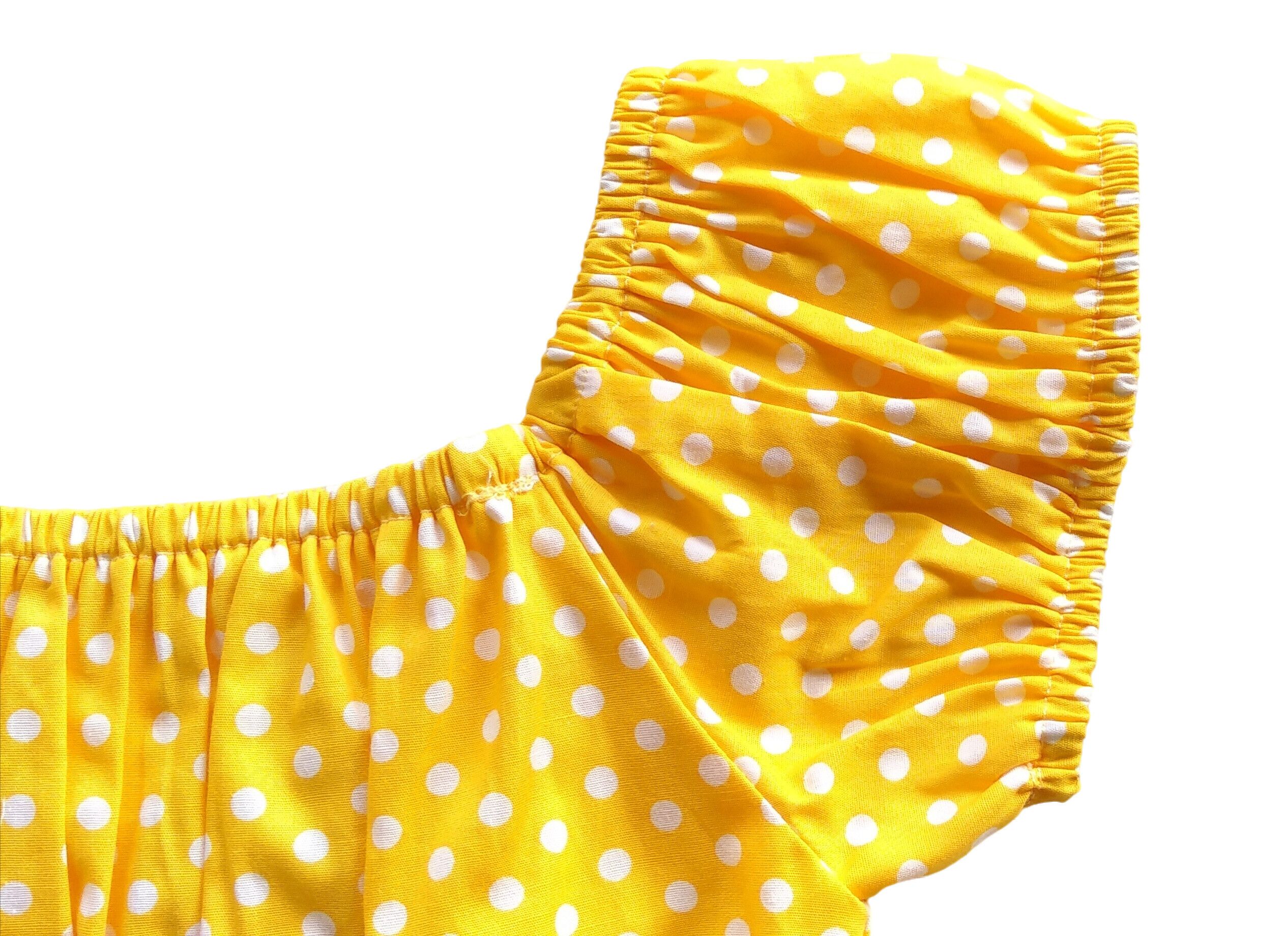 Other Vintage Polka Dots Blouses Cotton Tops Women (yellow white) Size L / US 10 / IT 46 - 5 Thumbnail