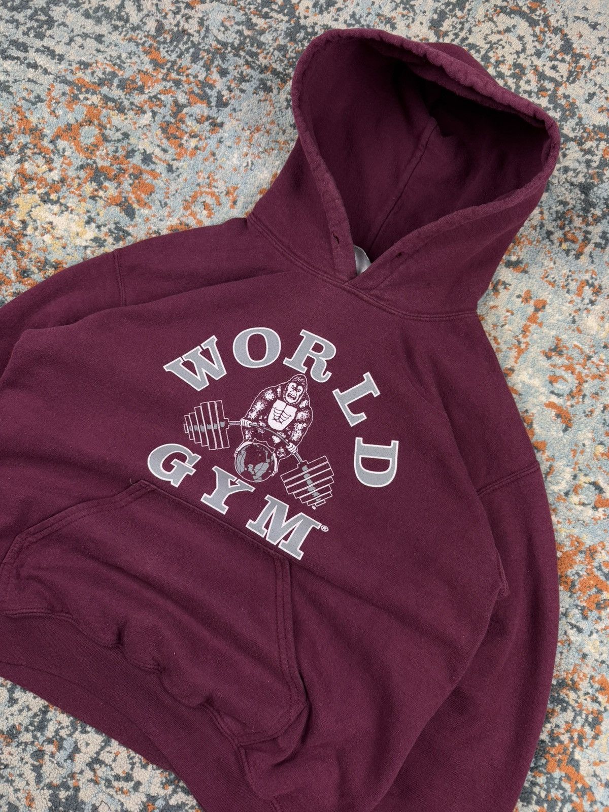 Other × Vintage Vintage 90s World Gym college style spellout arch hoodie Size US S / EU 44-46 / 1 - 3 Thumbnail