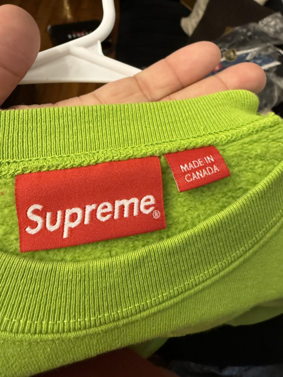 Supreme SUPREME CUTOUT BOX LOGO CREWNECK SWEATSHIRT LIME SS20 Medium Size US M / EU 48-50 / 2 - 8 Thumbnail