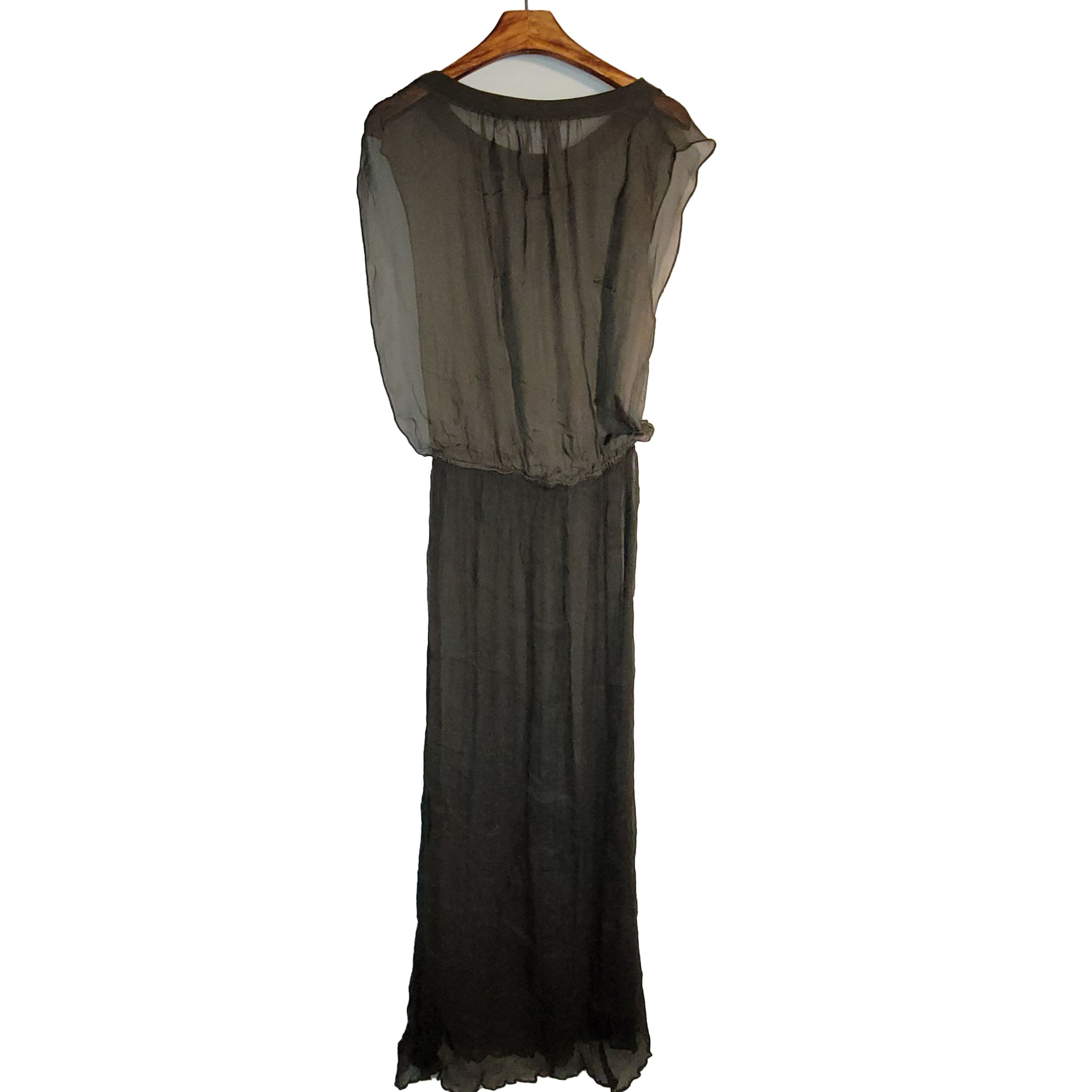 Other Women's 100% Silk Size S/M Long Black Dress with SAC548 Size S / US 4 / IT 40 - 2 Thumbnail