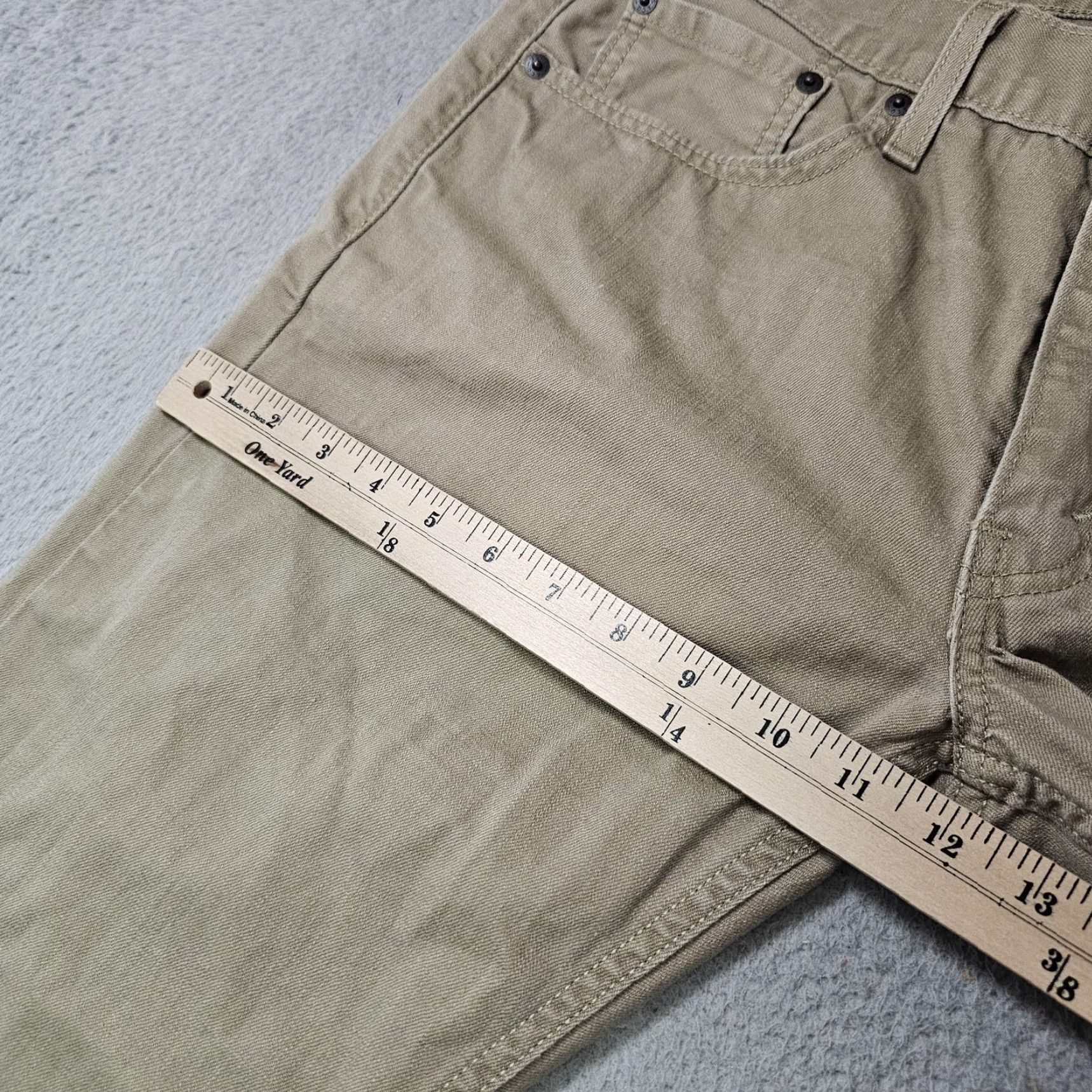 Levi's Levis Jeans Mens 33x27 Beige Straight Regular Fit Denim Pants - 100% Cotton, Zip, Five-Pocket, Regular Inseam 27 in, Vintage No, Light Wash Size US 33 - 3 Thumbnail