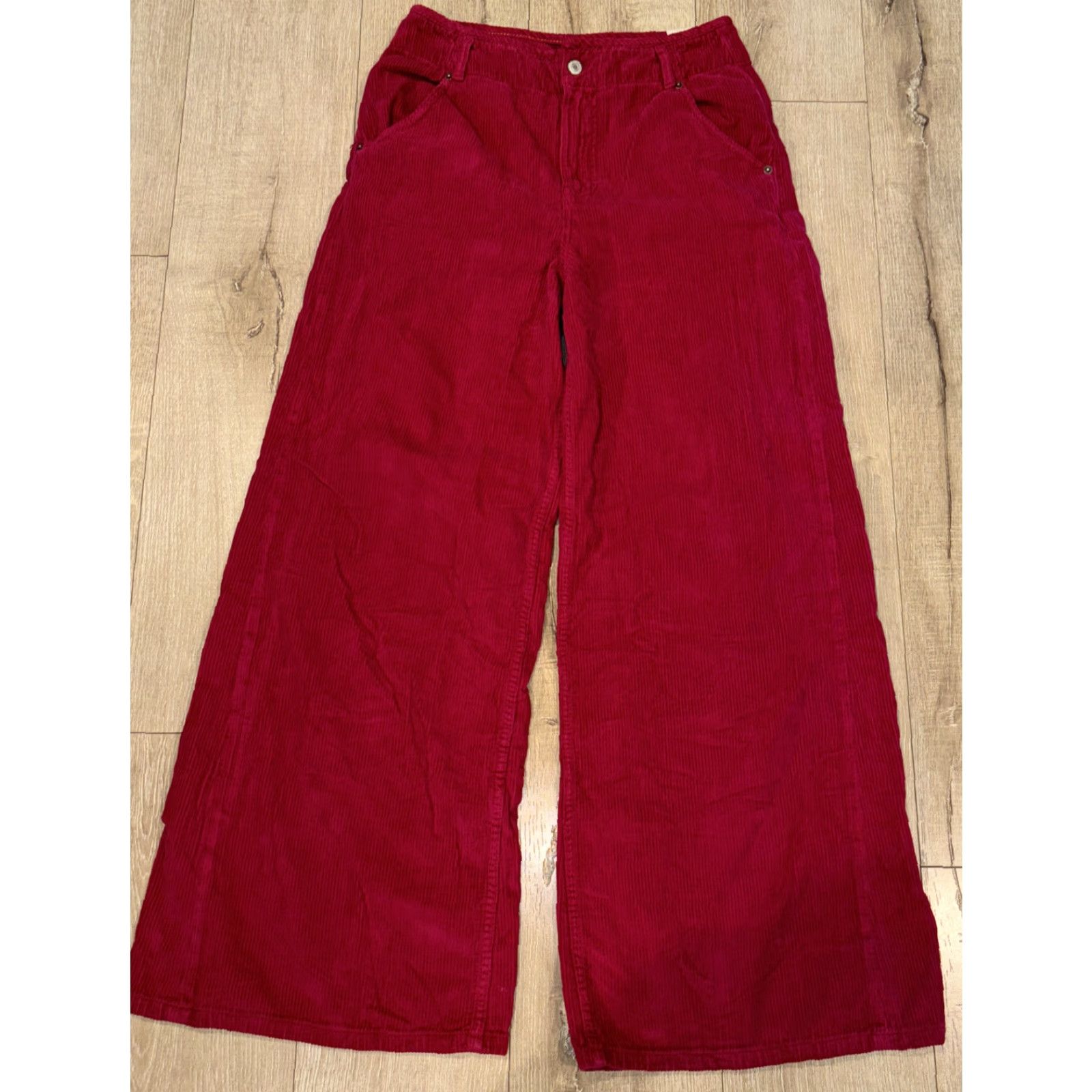 Free People Free People Harlow Mid Rise Wide Leg Pants Size 24 Corduroy Pink Casual Y2K Womens Size 42" / US 20 - 3 Thumbnail