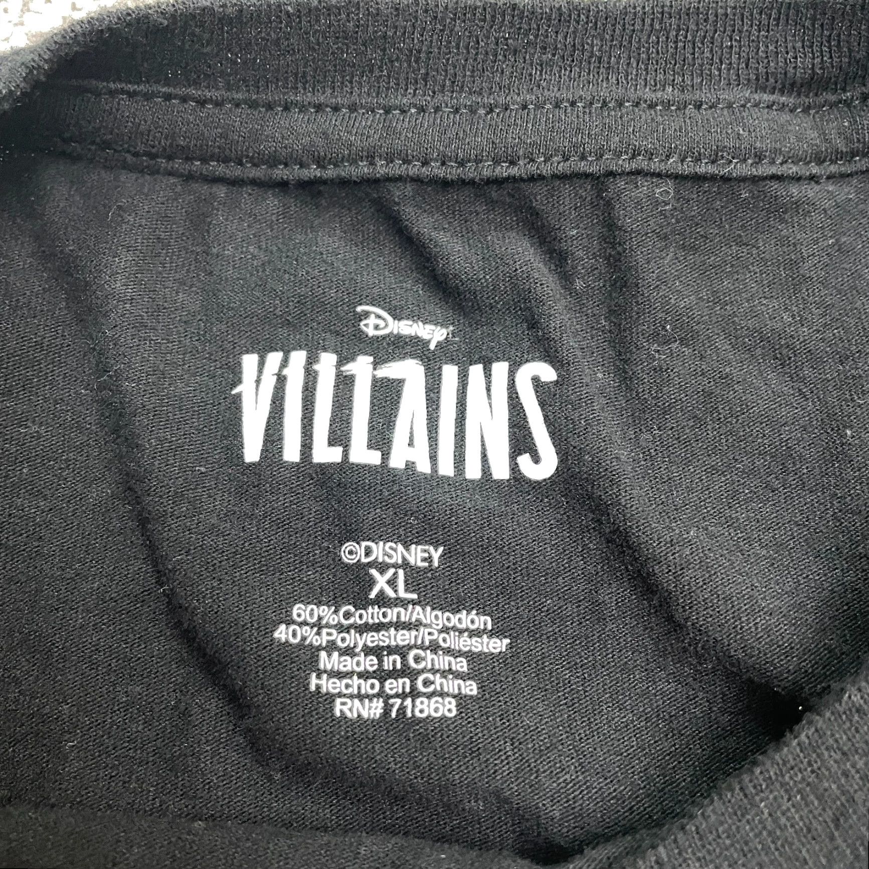 Disney Disney Villains Graphic T-Shirt Women XL Black Crew Neck Short Sleeve Casual Tee Size XL / US 12-14 / IT 48-50 - 5 Thumbnail