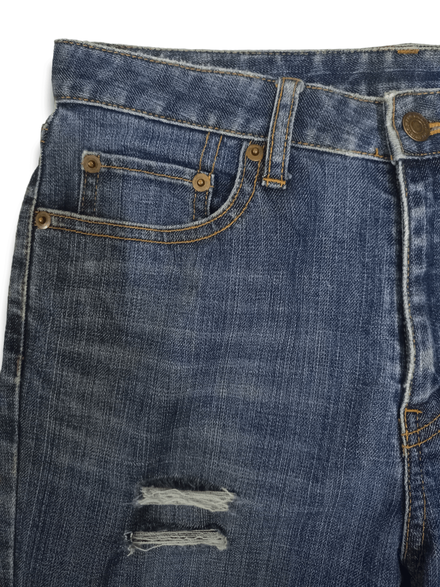 Japanese Brand × Uniqlo Vintage Japanese Uniqlo Blue Wash Distressed Flare Jeans Size US 28 / EU 44 - 4 Thumbnail